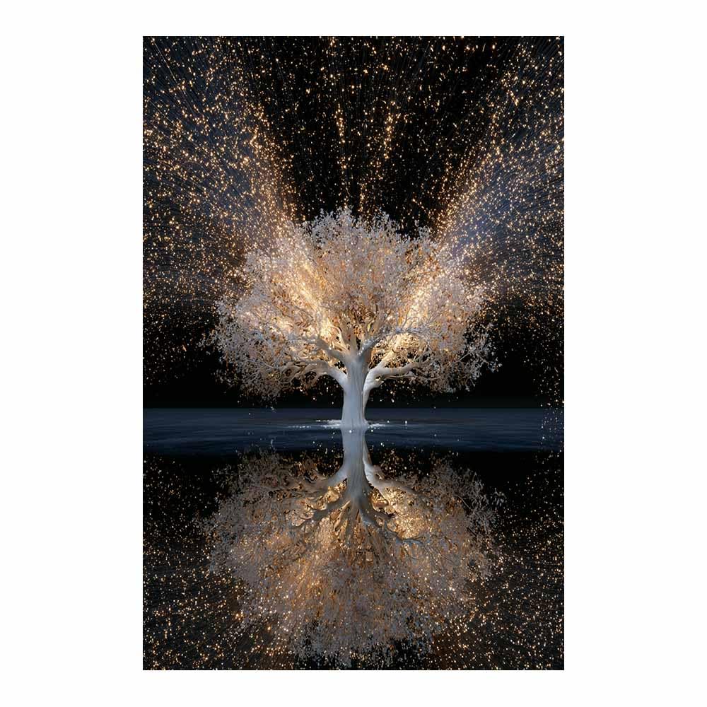 HOQIU Tree Wall Art Rainbow Textured Tree artwork, home canvas prints, for Bathroom Living Room Bedroom(Multicolor)-80x120cm Unframed