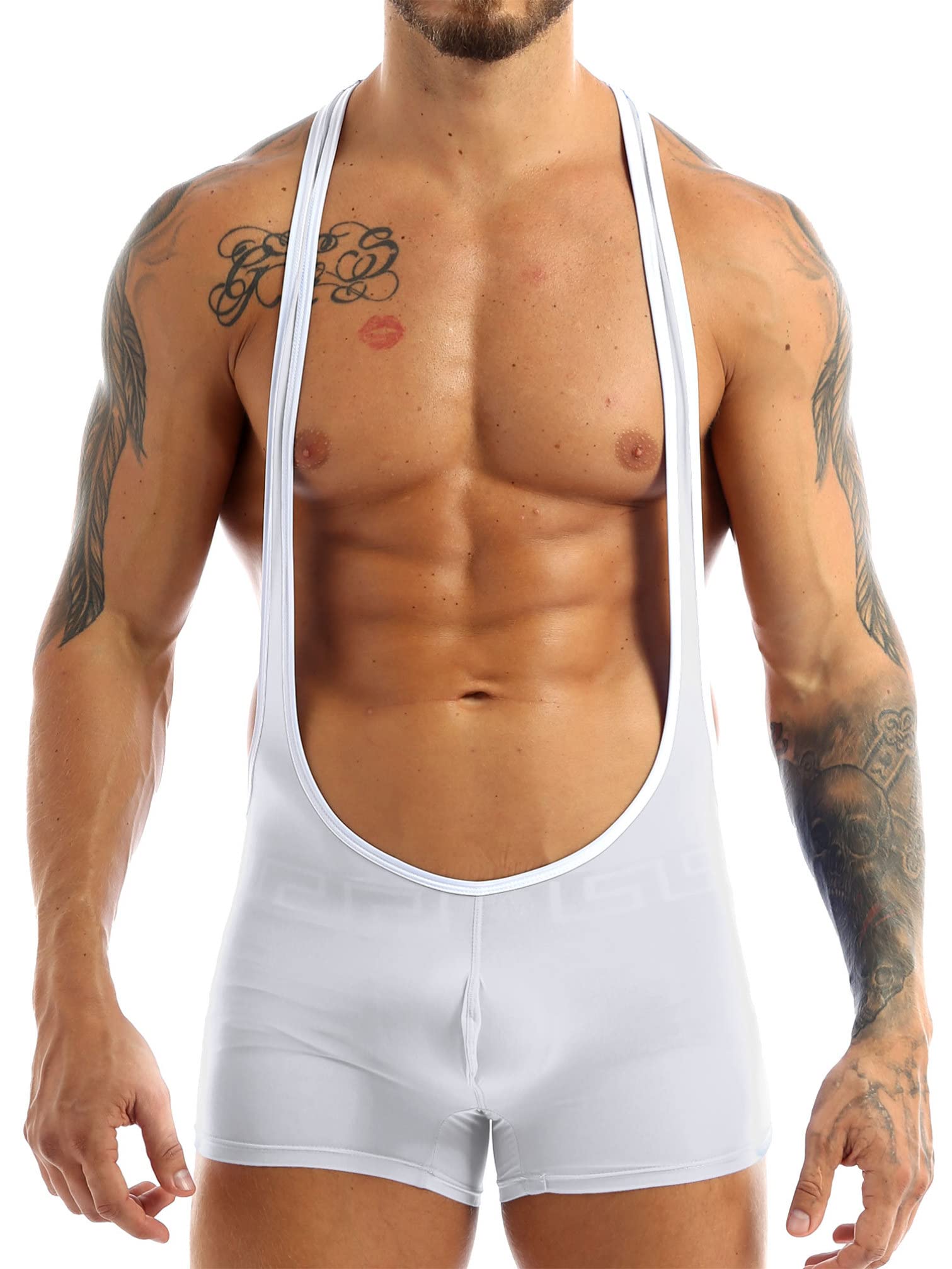 Men's Lace Jockstrap Leotard Underwear Backless Wrestling Singlet