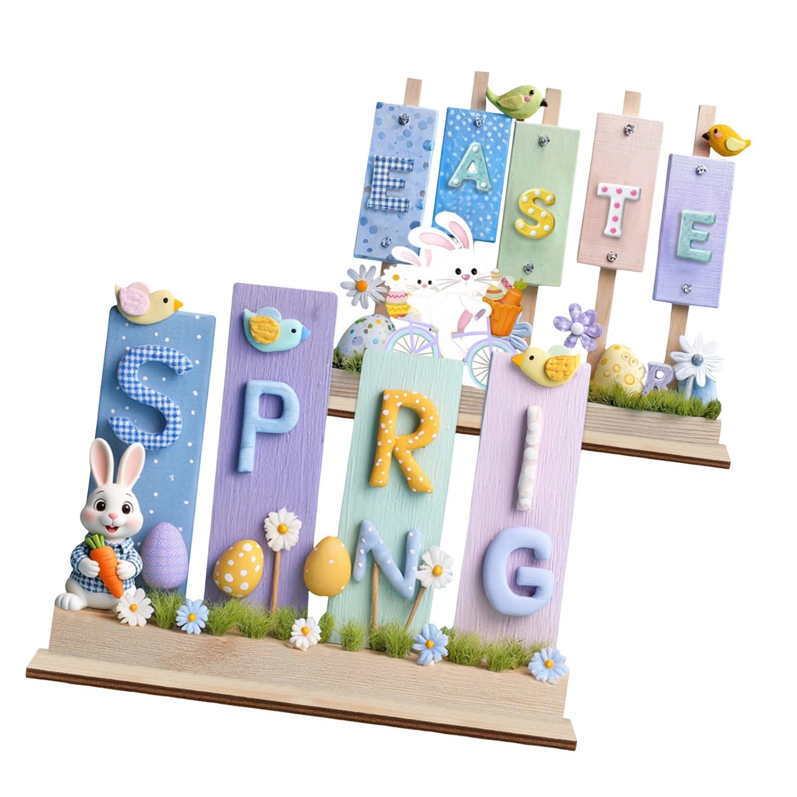 ordinarYone Easters Decorations Easters Bunnies Wood Ornament Easter Tabletop Centerpieces Signs Easter Party Supplies Gifts
