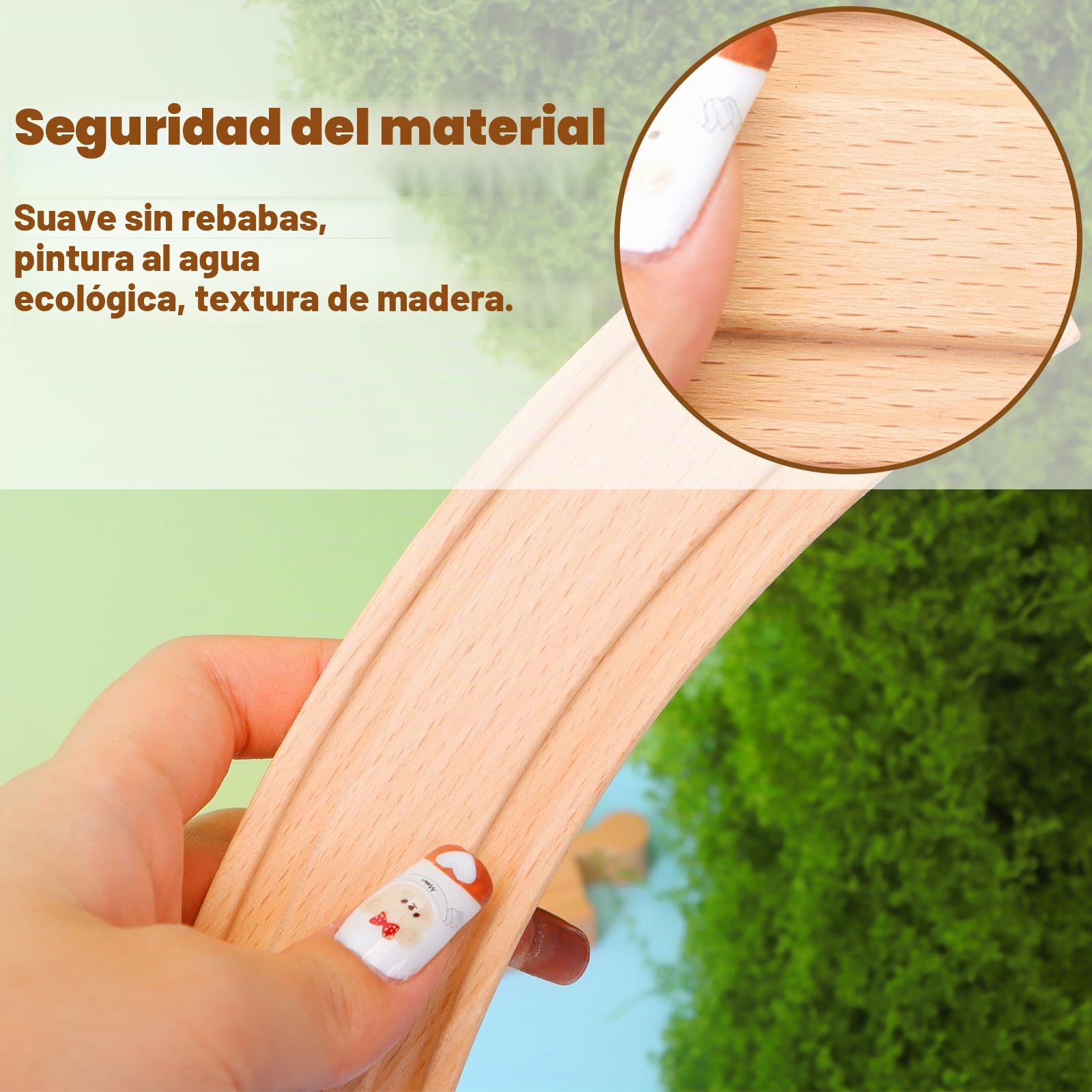 Juego de Vías de Tren de Mader 22 Pieza, Pistas de Madera, Amplia Selección de Carriles Rectos y Curvos, para Edades de 3 4 5 6 7 Años Regalo para Niños y Niña