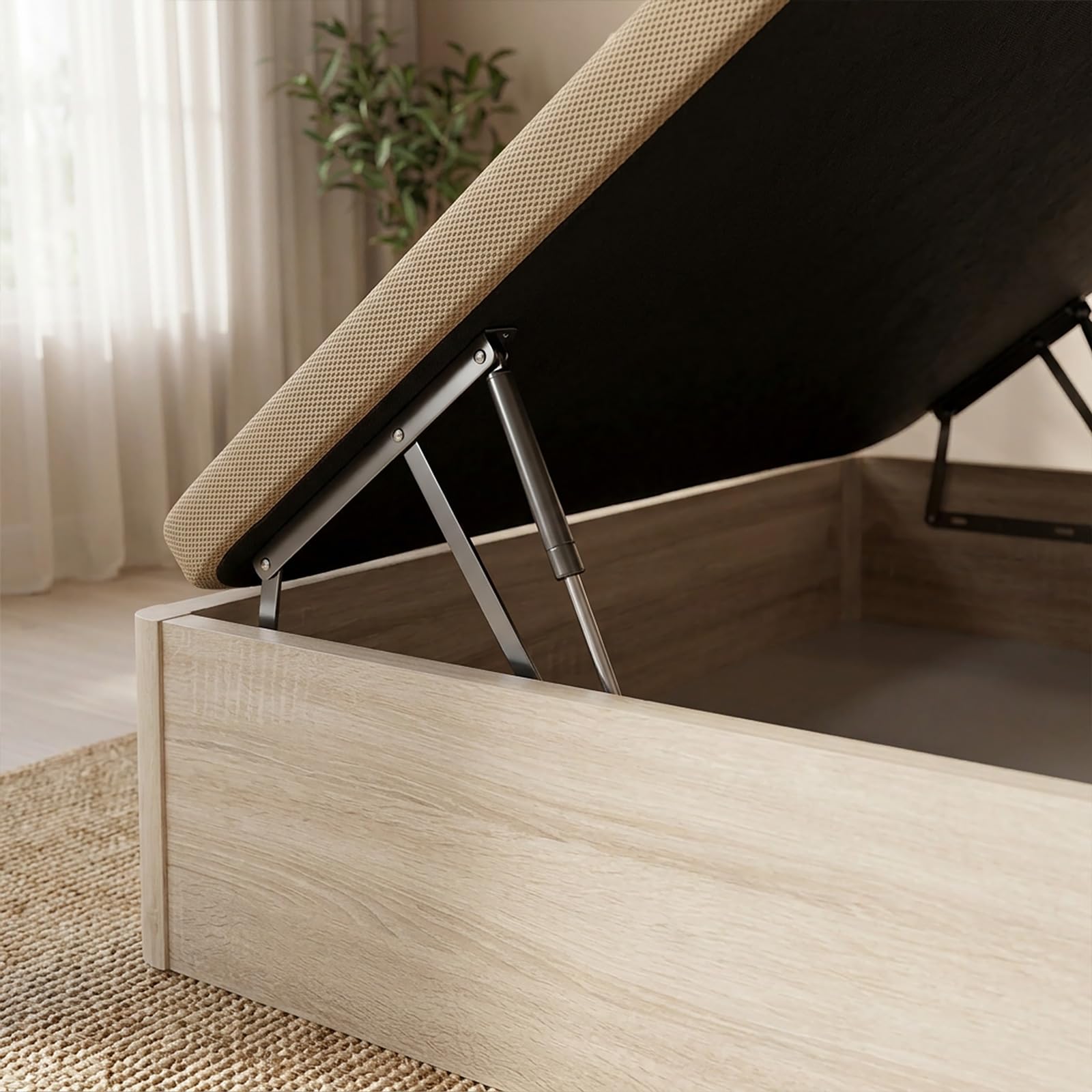 DUÉRMETE ONLINE - Canapé Abatible 105x190 cm Cambria, Gran Capacidad de Almacenaje, Estructura Súper Reforzada, Tapa 3D Transpirable, Incluye Subida a Domicilio