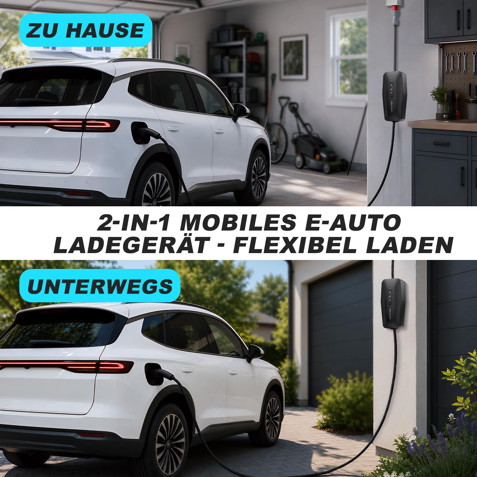 Mobile Wallbox 11kW 5m [3-phasig, 16A CEE] Typ 2 Ladekabel EV-Ladegerät