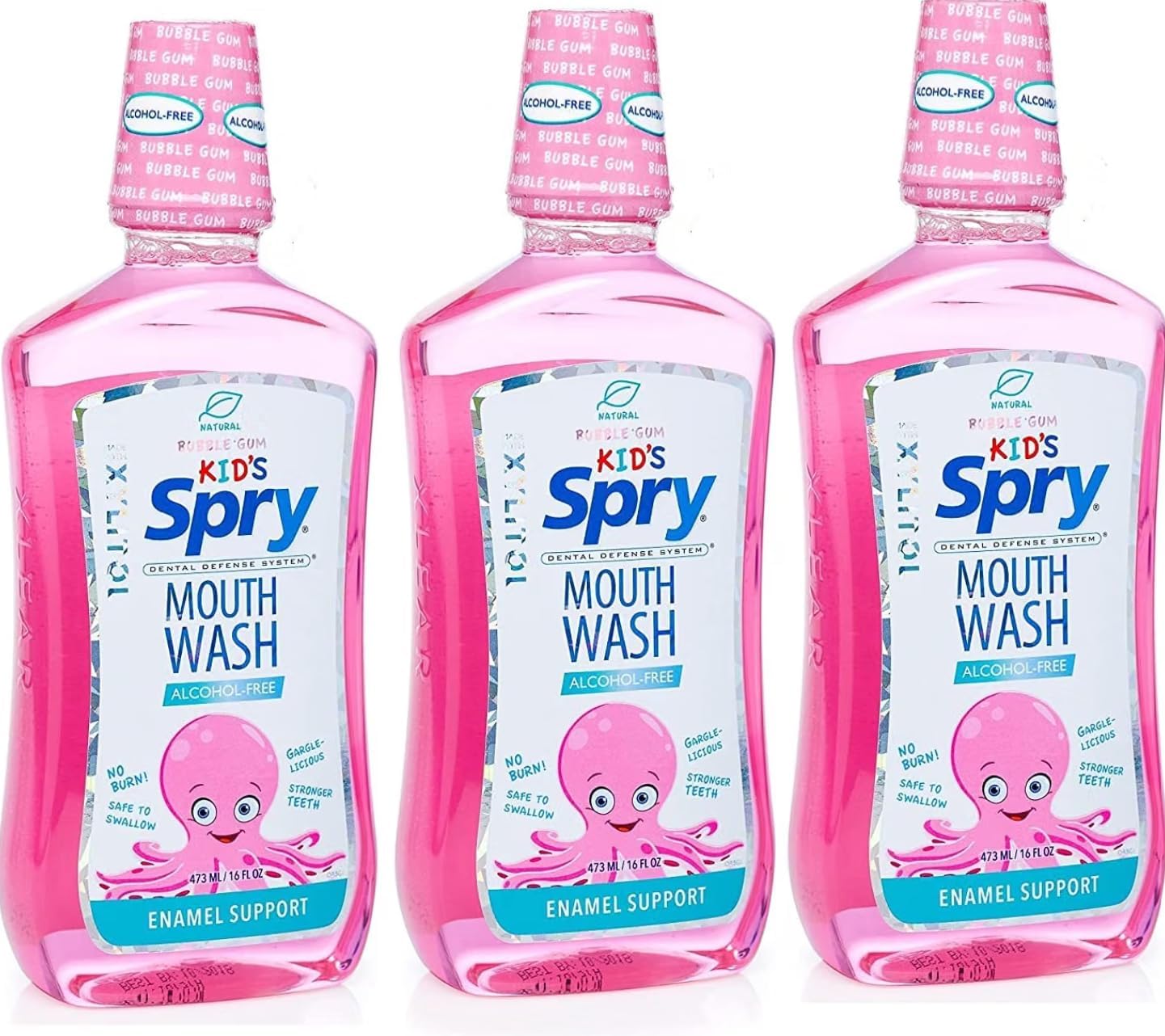 Spry Natural Kids Mouthwash with Xylitol, Bubble Gum - 16 fl oz (Pack of 3)