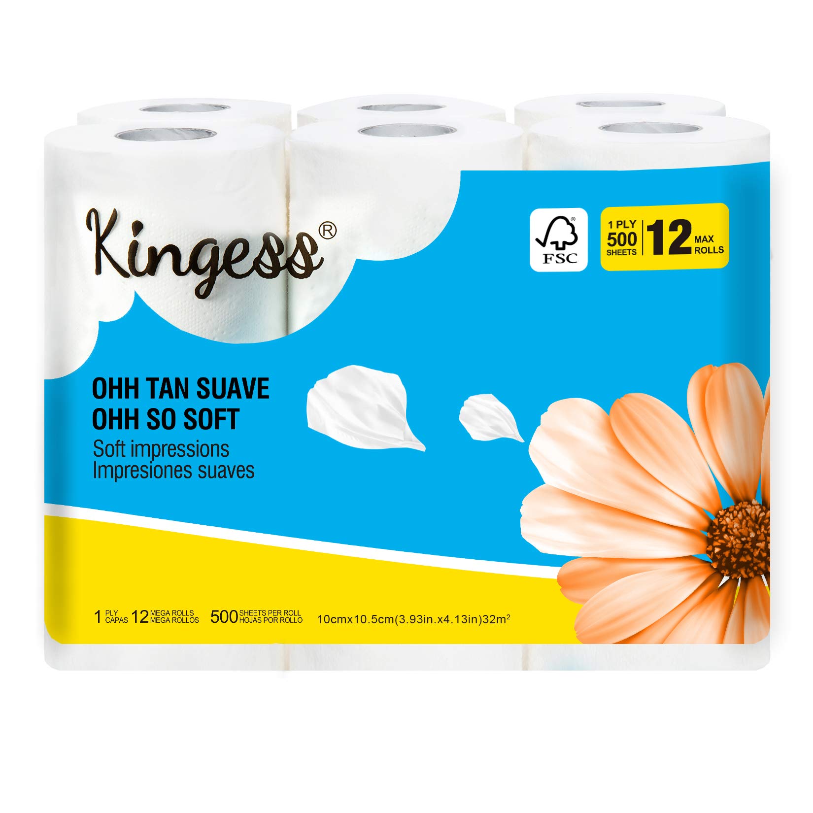 Buy Kingess Ultra Soft Touch Toilet Paper 1Ply Toilet Paper, 500