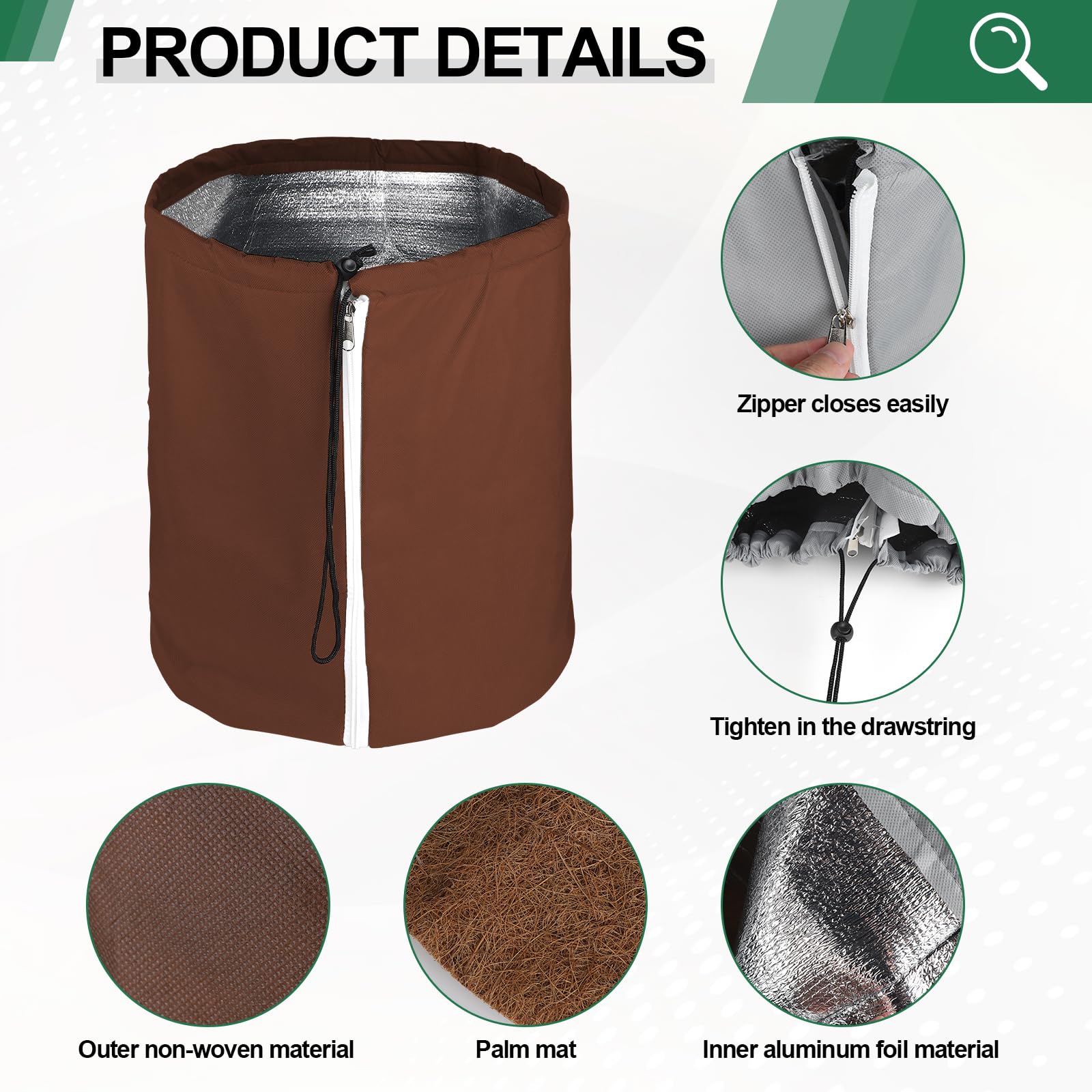 CPROSP Lot de 2 Pots de Plantation pour Plantes Thermo Protection 70 x 65CM