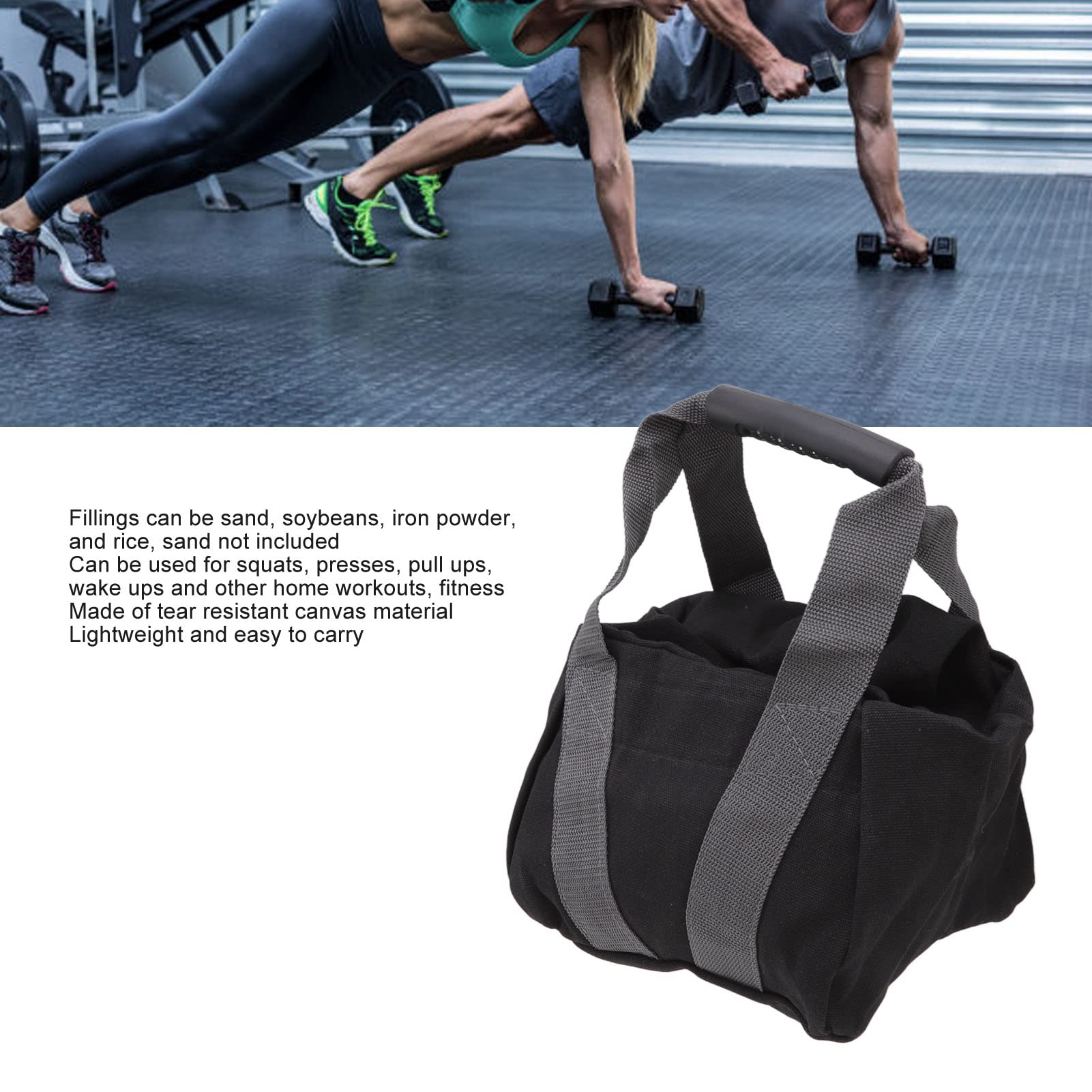 Gavigain Sandbag Workout Bag,Tear Resistant with Ergonomic Handle 12oz Canvas Weightlifting Sand Bag for Fitness Exercise