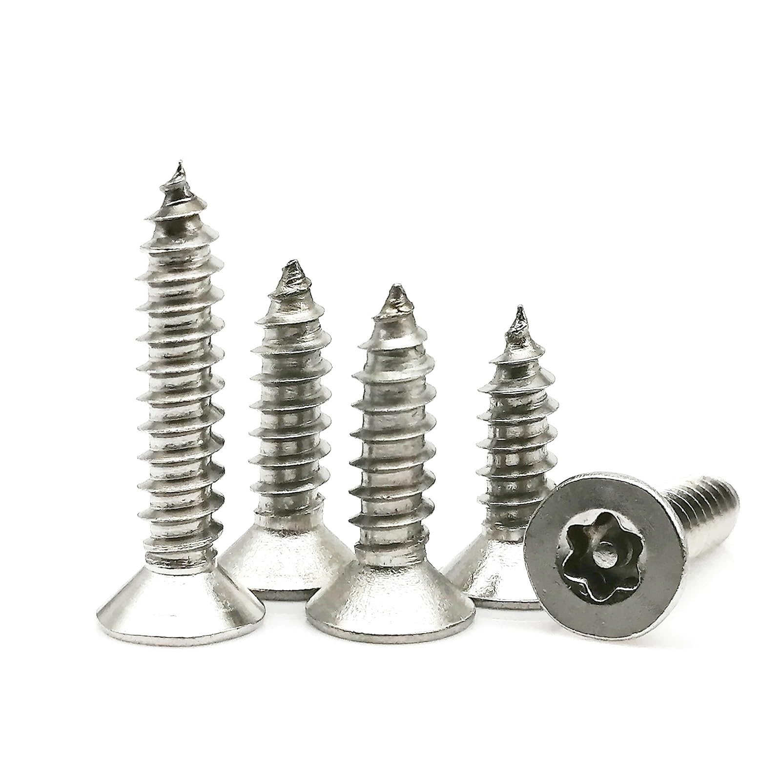 Tornillo autorroscante 10/20 piezas M2 M3 M3.5 M4 M5 304 cabeza avellanada plana Torx de acero inoxidable con pin a prueba de manipulaciones autorroscante para madera (50 mm, 20 piezas M3.5)