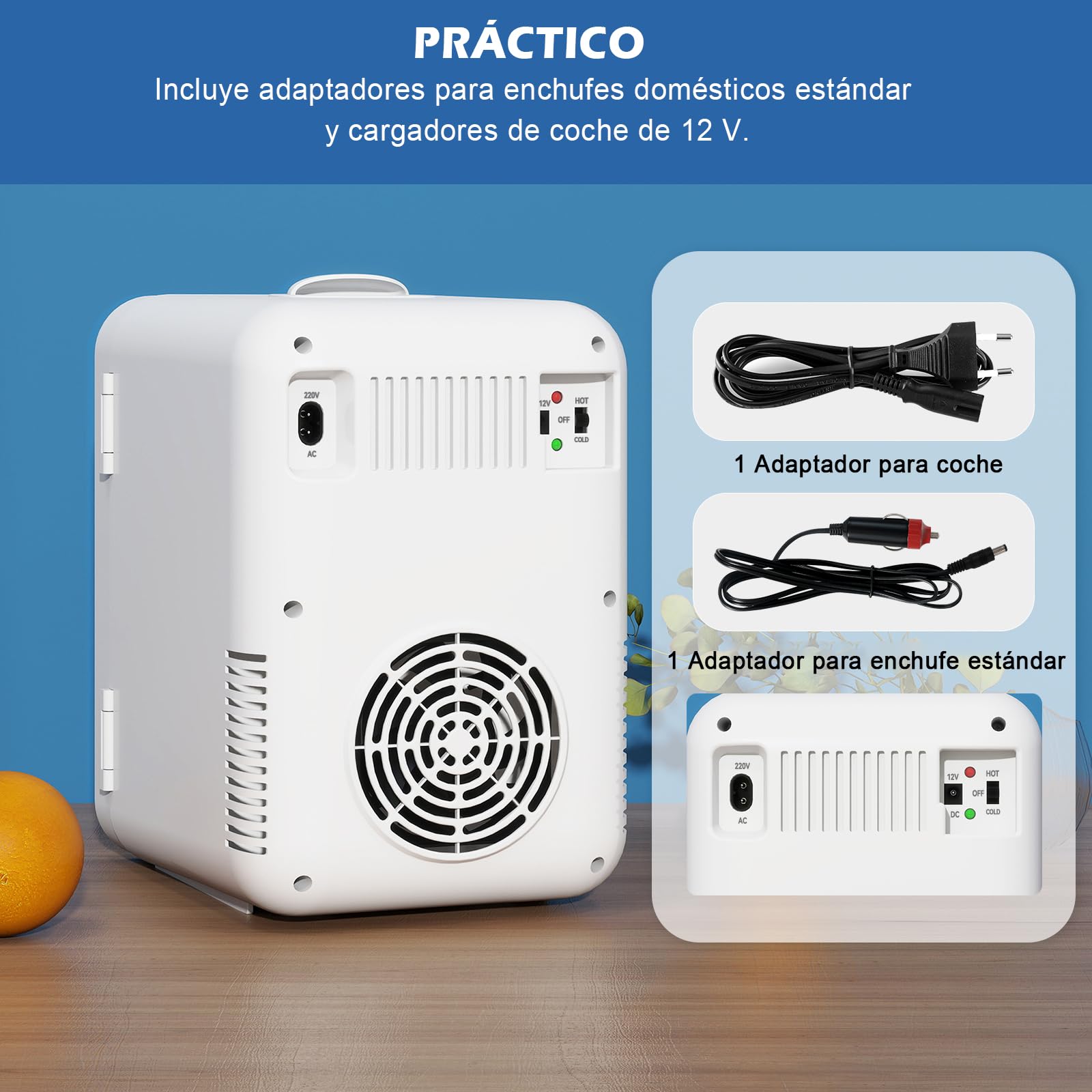 YU YUSING Mini Nevera 8L con Espejo LED, Frigorificos Pequeños Cosmética | mini frigorifico, Función Frío y Calor, Nevera Pequeña Portatil 12V/220V para Habitacion Coche Oficina Dormitorio, 8L, Blanco
