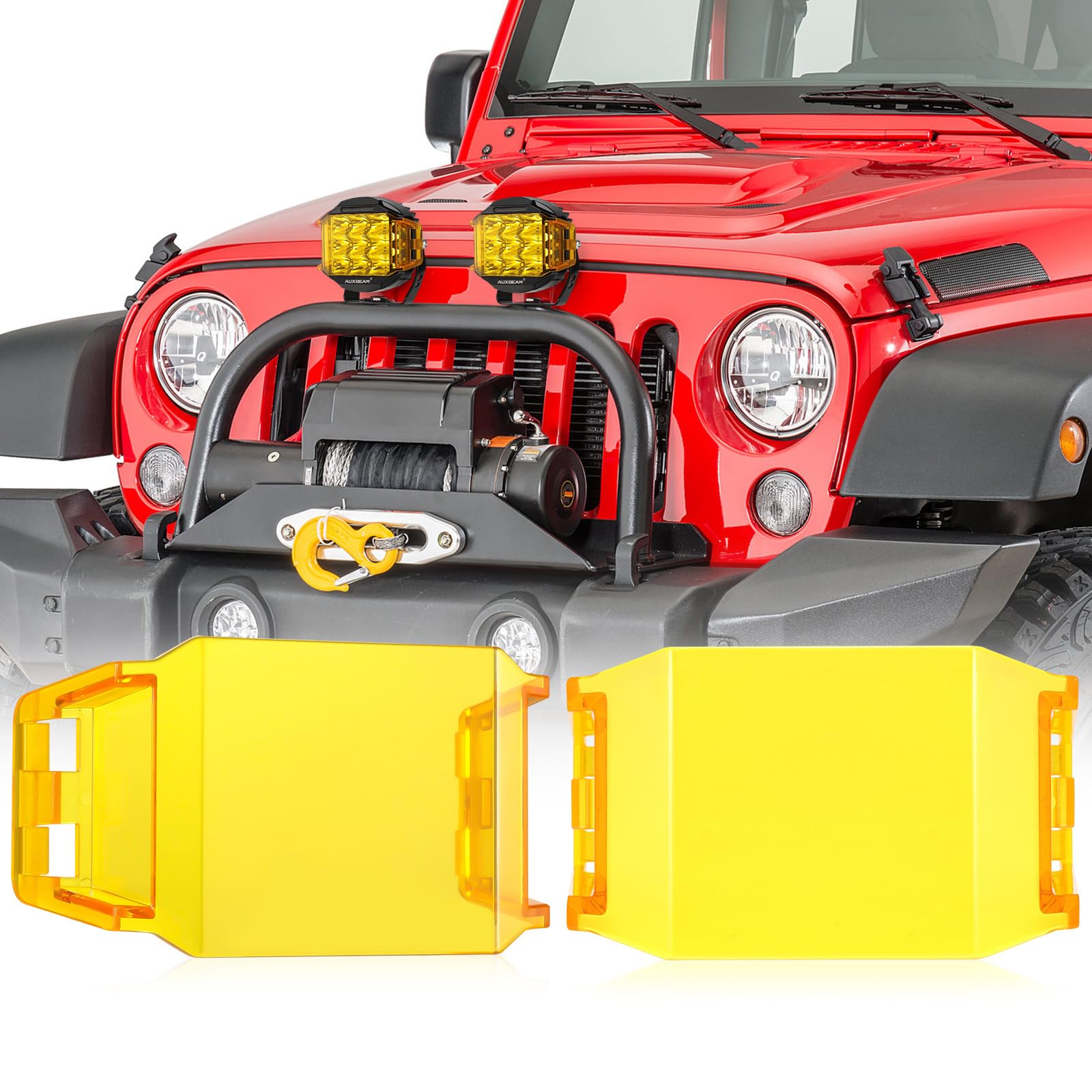 Amazon.com: Auxbeam Amber LED Pod Covers, 5In V-MAX Series