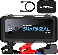 Sharmeal 5000A Jump Starter: 12V Battery Booster for 10L Gas/9L Diesel Engines, USB Quick Charge, 3-Mode Flashlight