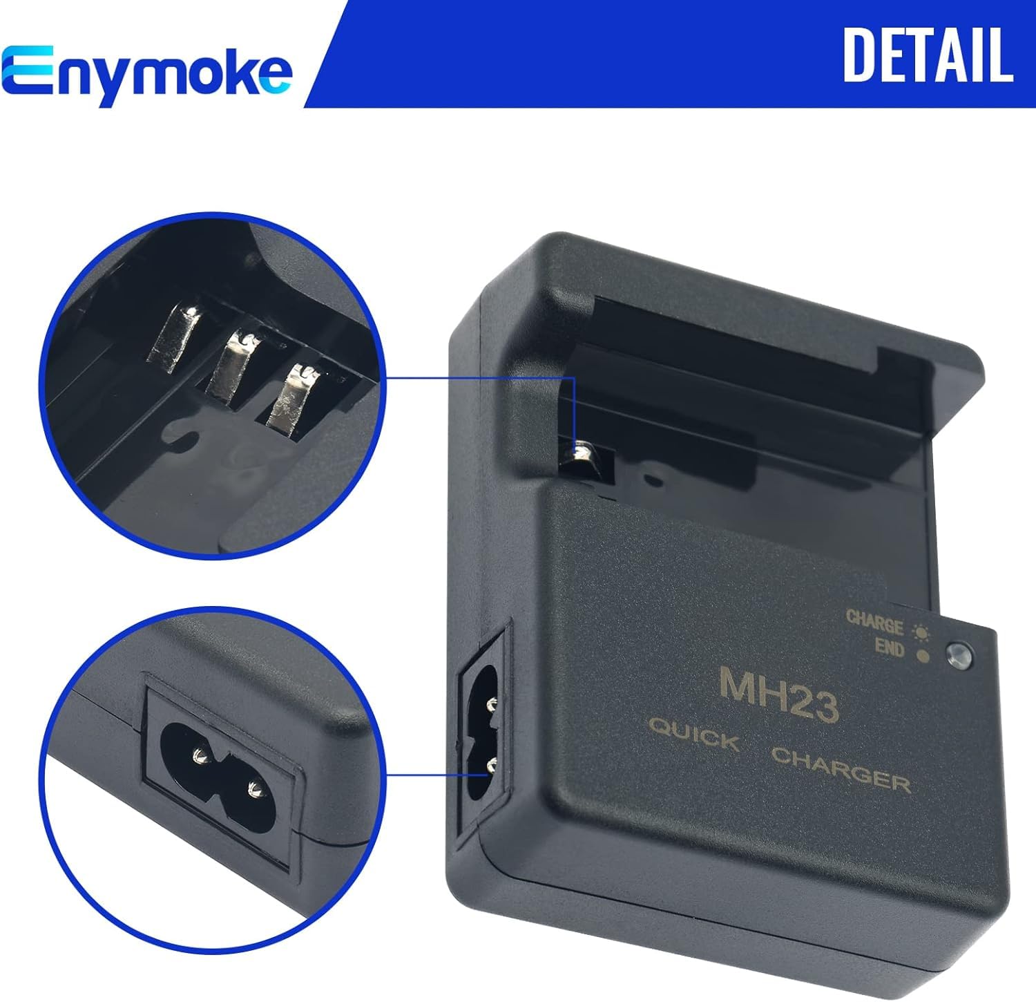 MH-23 Chargeur rapide pour Nikon : compatible avec batterie EN-EL9 EN-EL9a pour appareils photo reflex numériques Nikon D40 D40X D60 D3000 D5000