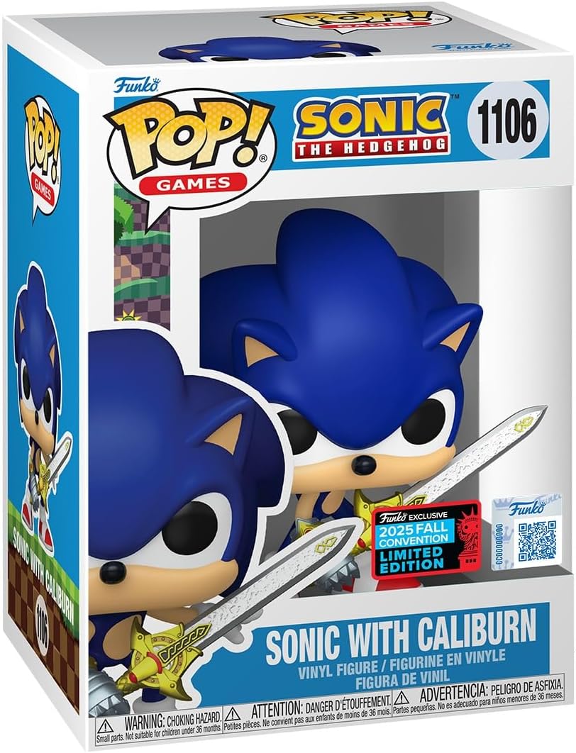 Funko Pop! Games Sonic with Caliburn Vinyl Figure, 2025 Fall Convention Limited Edition, 3.8 inches