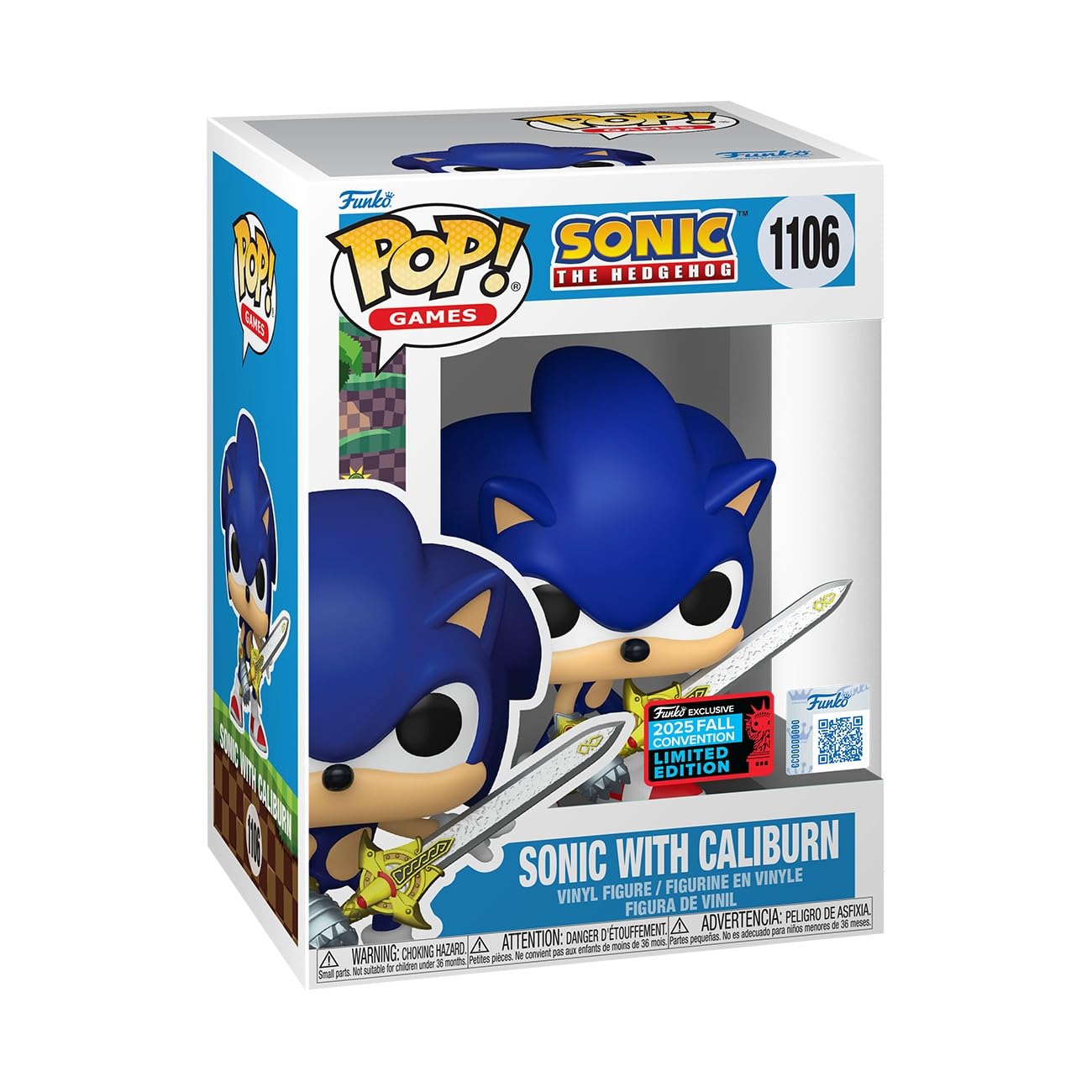 Funko Pop! Games: Sonic the Hedgehog - Sonic with Caliburn (2025 Fall Convention Limited Edition) #1106, Blue - Image 3