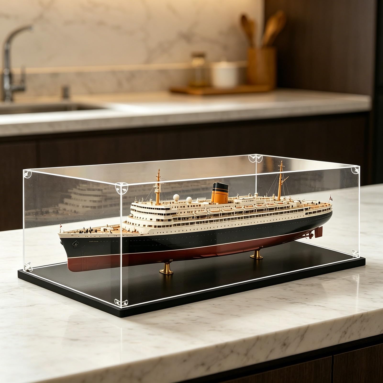 Vitrina Expositora Vitrinas Largas Transparentes para Maquetas de Colección, Vitrinas Acrílicas de 80 75 70 65 y 60 cm con Protección UV, Apilables (alternativa Al Cristal)(55x30x30cm(22x12x12in))