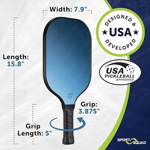Miniatura 3 de Sport Squad Pickleball Paddles Set of 2 and Single Paddles - Lightweight, Durable & High-Performance Playability - Enhanced Grip & Power - USA