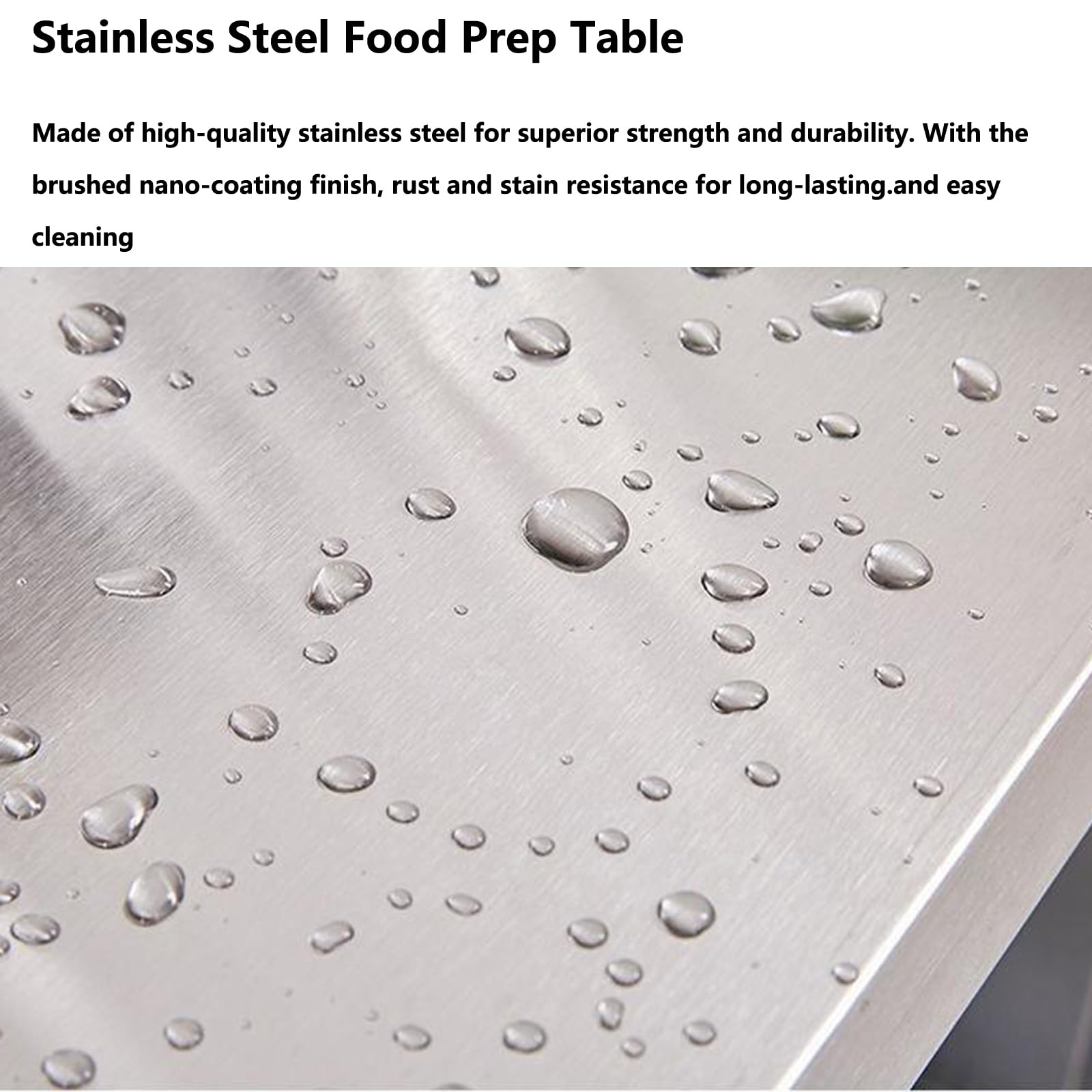 Mesa de Preparación de Comida Alimentos, Mesa de trabajo de acero inoxidable, Banco de Trabajo Cocina 3 Capas para Restaurante Escuela(120X50X80cm/47.2X19.6X31.4in)