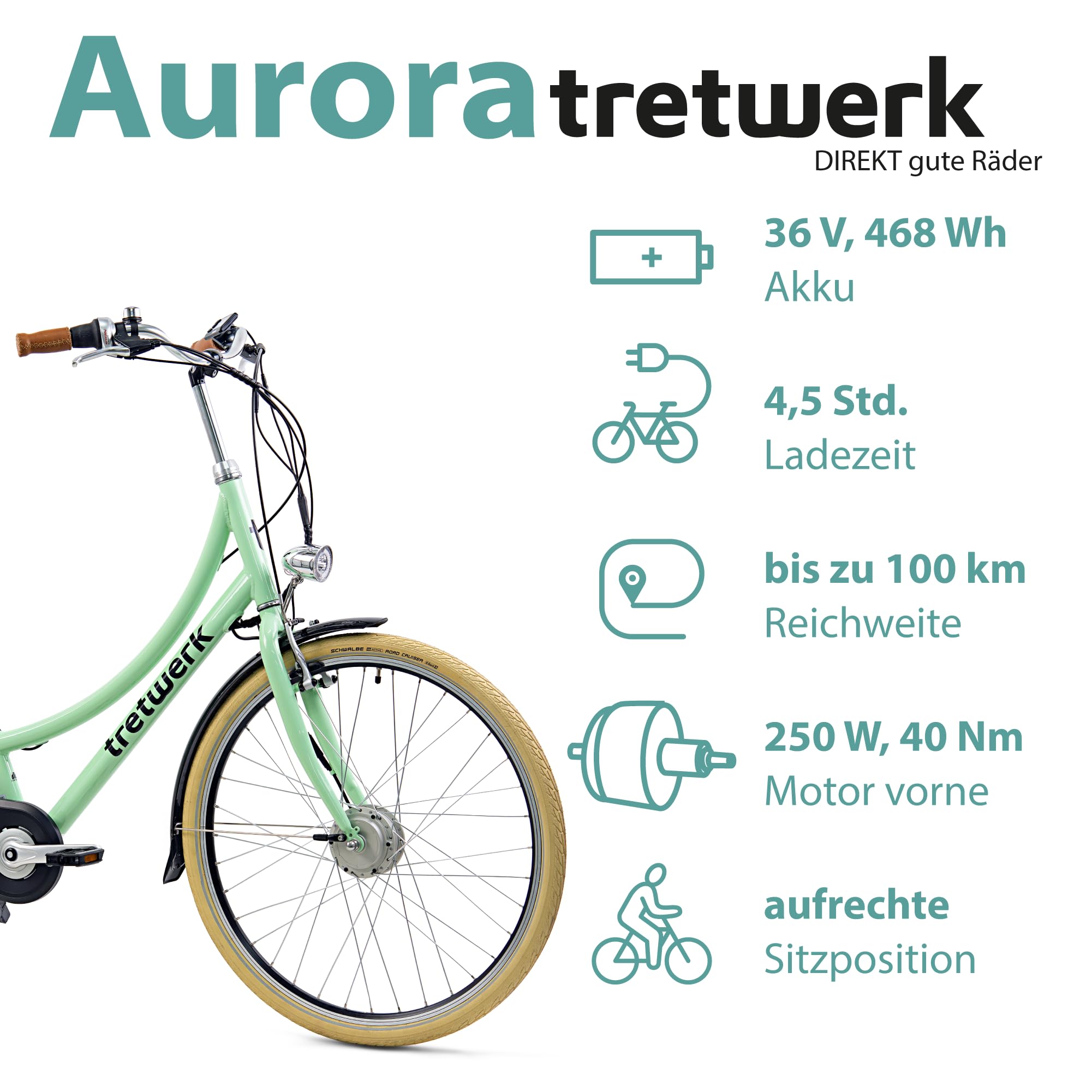 elektrofahrrad mit sieben buchstaben TRETWERK 28 Zoll E-Bike Damen Fahrrad Vintage Bike - Aurora - Pedelec 7 Gang Nabenschaltung Category:Kinder Jugend Fahrräder_ACID Rookie 20