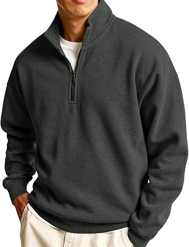 Golf Pullovers for Men Stand Collar Athletic Fleece Sweatshirts