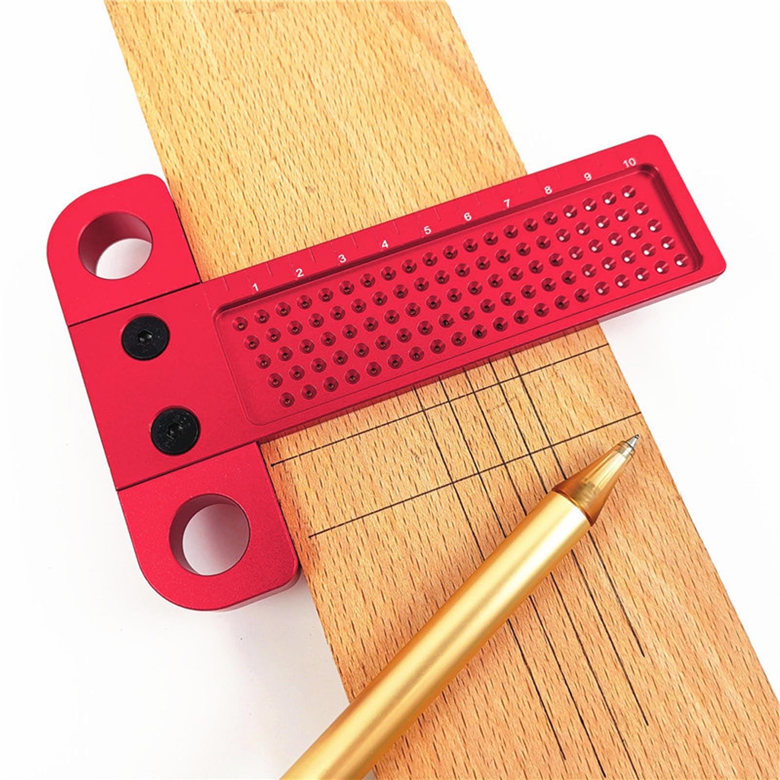 Righello Squadrato a T per Lavorazione del Legno, Lega di Alluminio da 100 mm, Strumento di tracciatura per Posizionamento Fori ad Alta precisione per carpenteria e Disegno architettonico