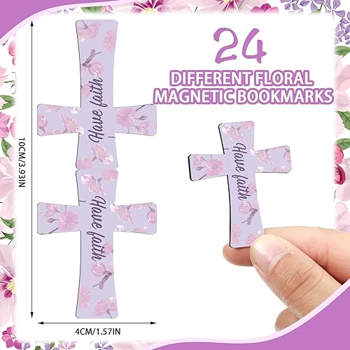 Miniatura 2 de 48 marcapáginas magnéticos religiosos y florales de mármol cristiano para mujeres, clips magnéticos de página, lindas flores, escrituras religiosas,