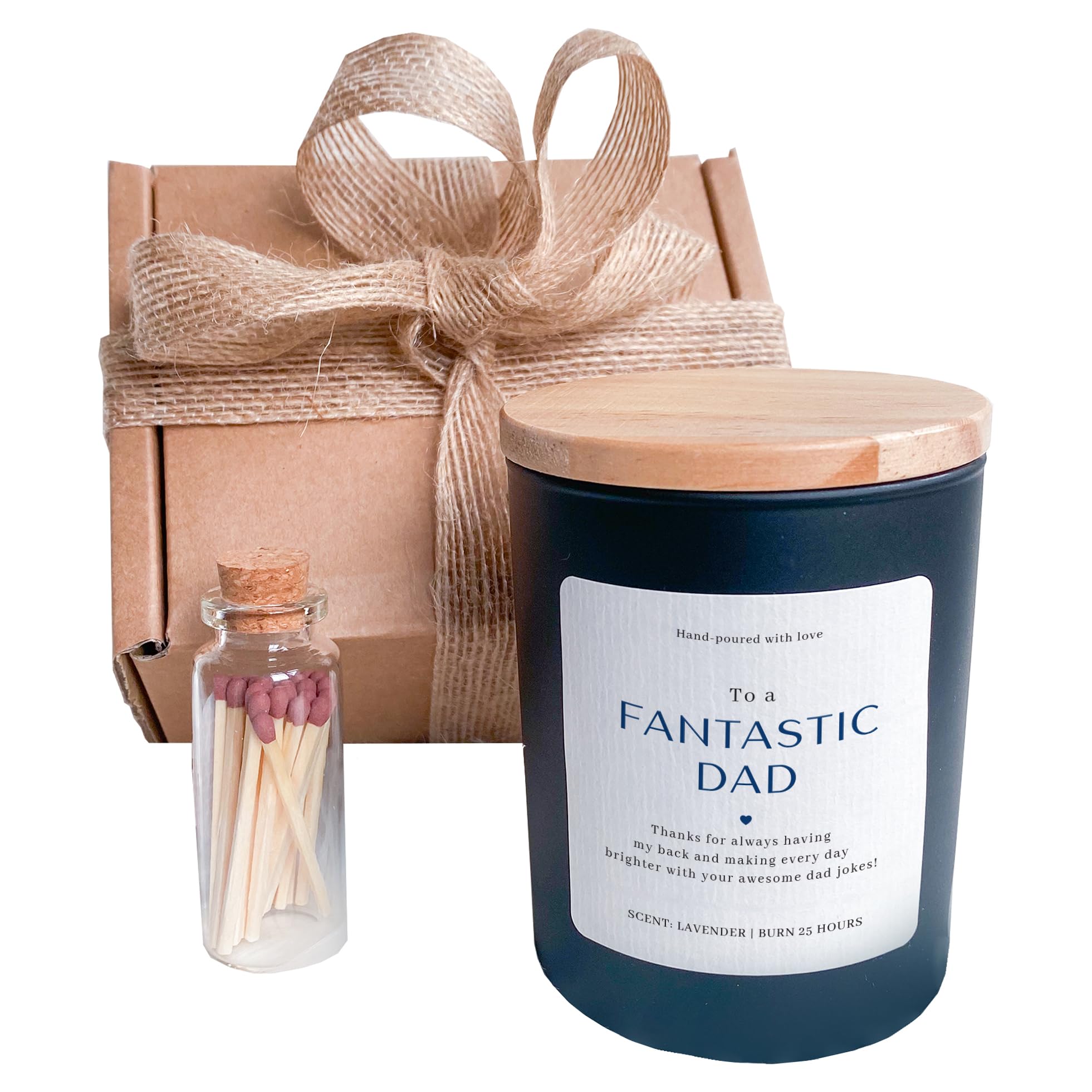 To a fantastic dad scented soy wax candle gift set for dad Father's Day Christmas Birthday first Fathers Day gift for daddy Dad jokes