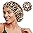 YANIBEST Adjustable Satin Bonnet Double Layer Hair Bonnet for Sleeping Bonnets for Women Hats Curly Natural Hair, Bold Cheetah