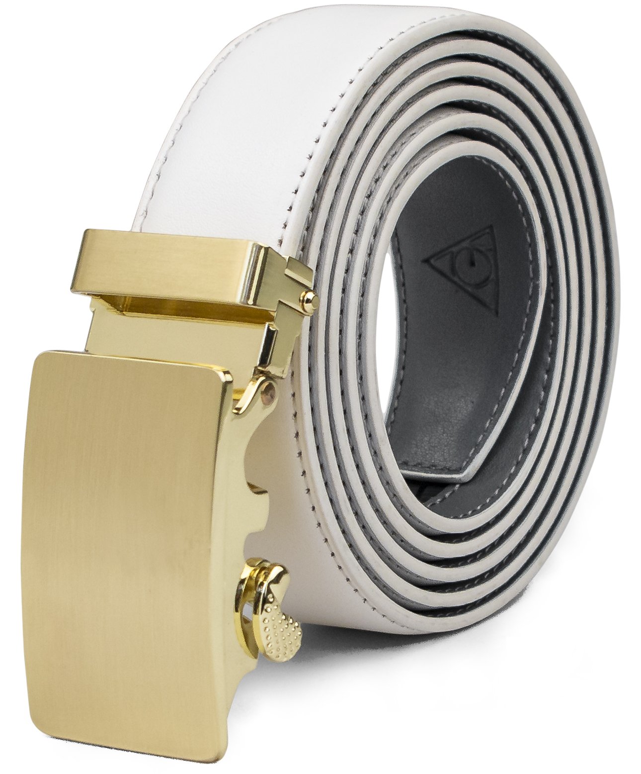 Genuine Leather Dress Belt (1 1/4" wide) with Solid Automatic Buckle