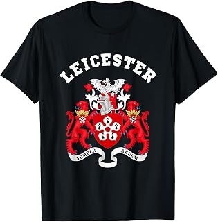 Leicester T-shirt Coat of arms Tee Flag souvenir T-Shirt