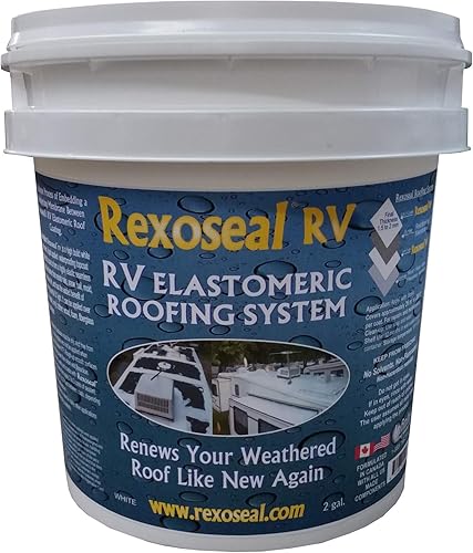 Miniatura 6 de Rexoseal Sistema de techos de goma líquida RV - Sellador de revestimiento de techo de RV impermeabilizante y protector - blanco, 1 galón