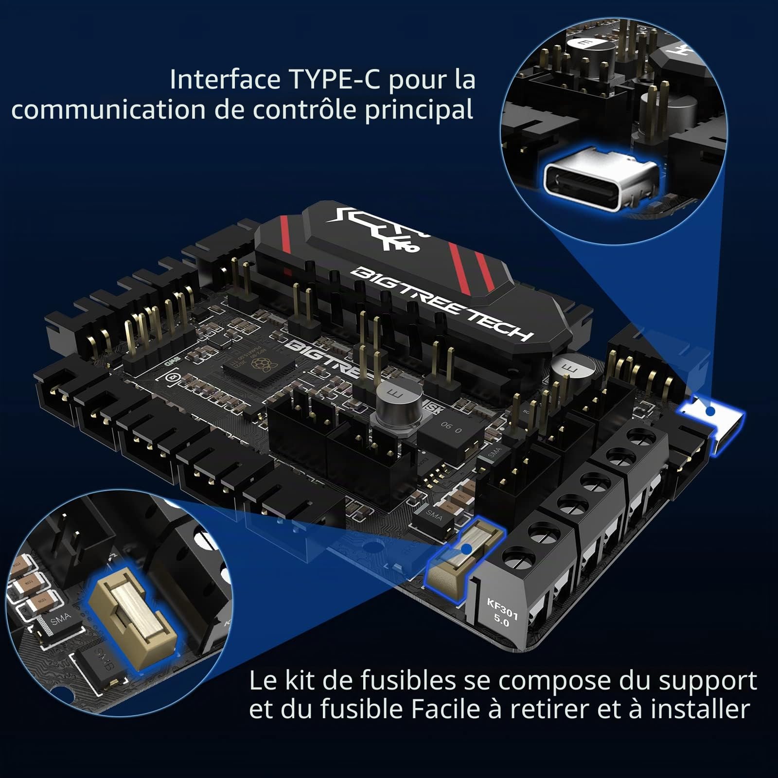BIGTREETECH SKR Pico V1.0 Pour Imprimante 3D VORON VO Carte de commande personnalisée Carte mère Conçu Avec Dissipateur thermique amélioré
