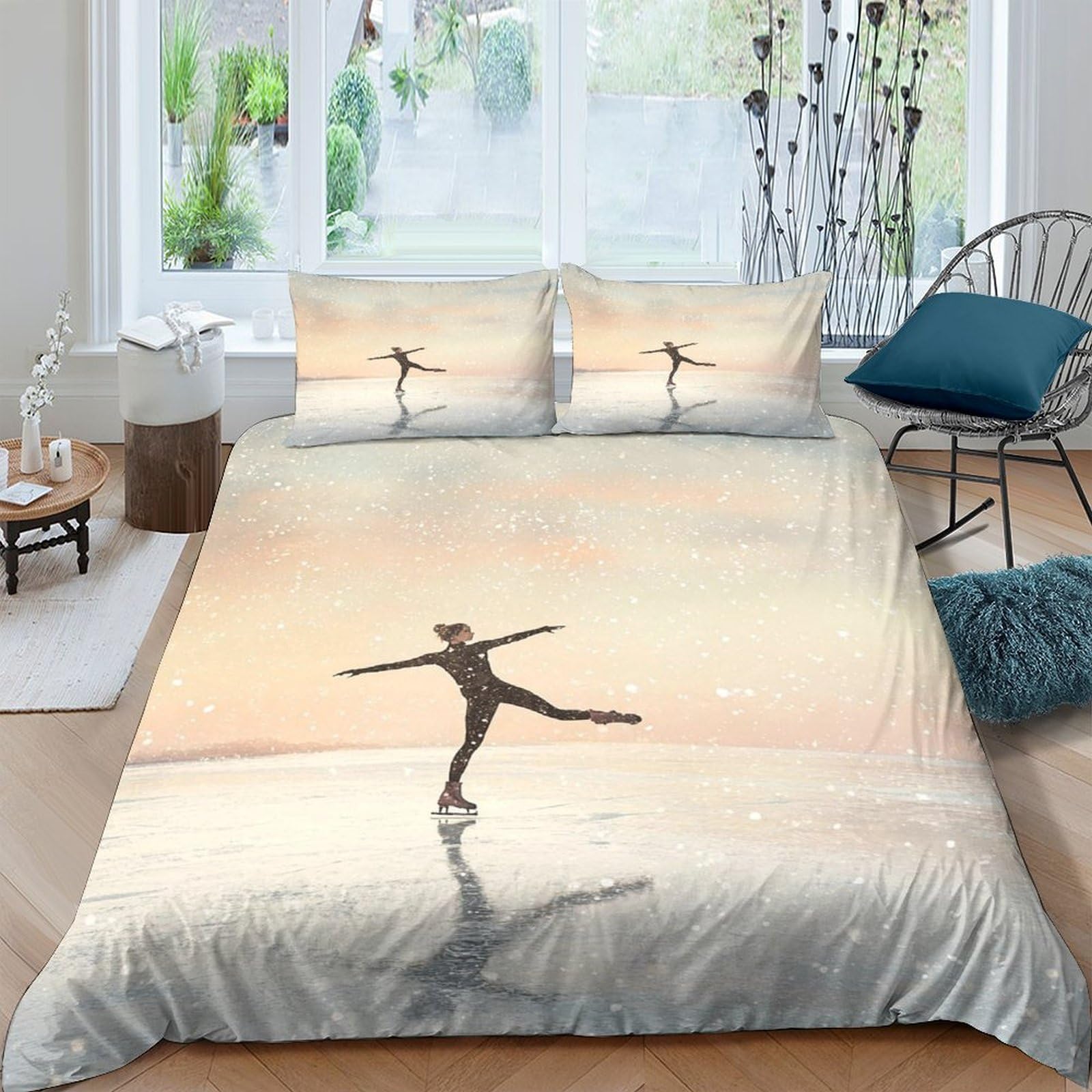 Ctjqhvkz Style-8 3D Printed Sunset Beach Fitted Sheet Microfiber Soft Breathable Silhouette Bed Cover For Bedroom Guest Room Decor Single（135X200cm）