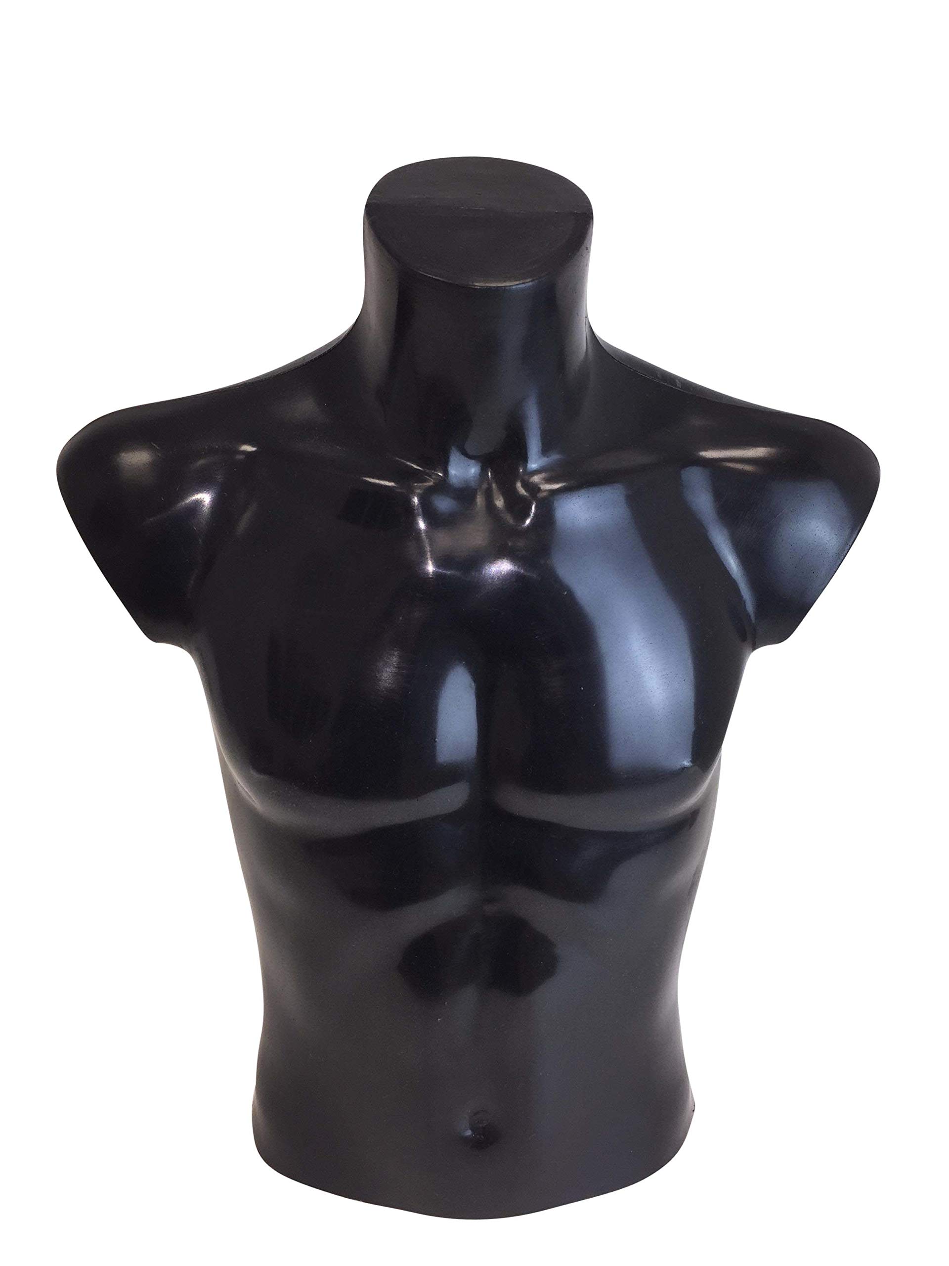 Mannequin de vitrine, buste homme, en plastique, couleur noir