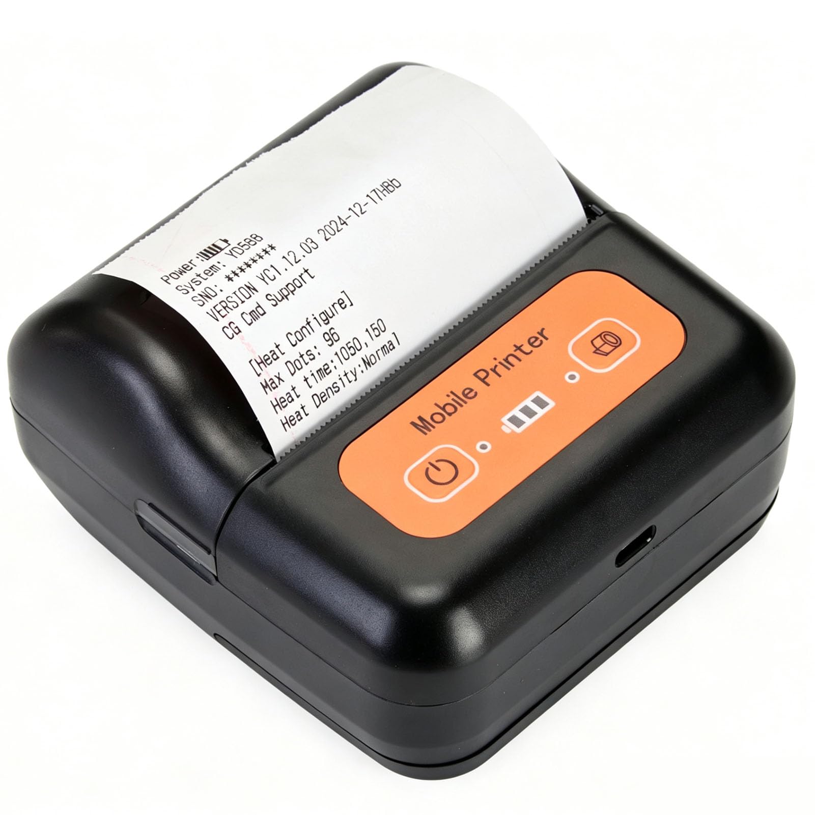 Impresora Térmica Portátil de Recibos, Bluetooth, USB Recargable