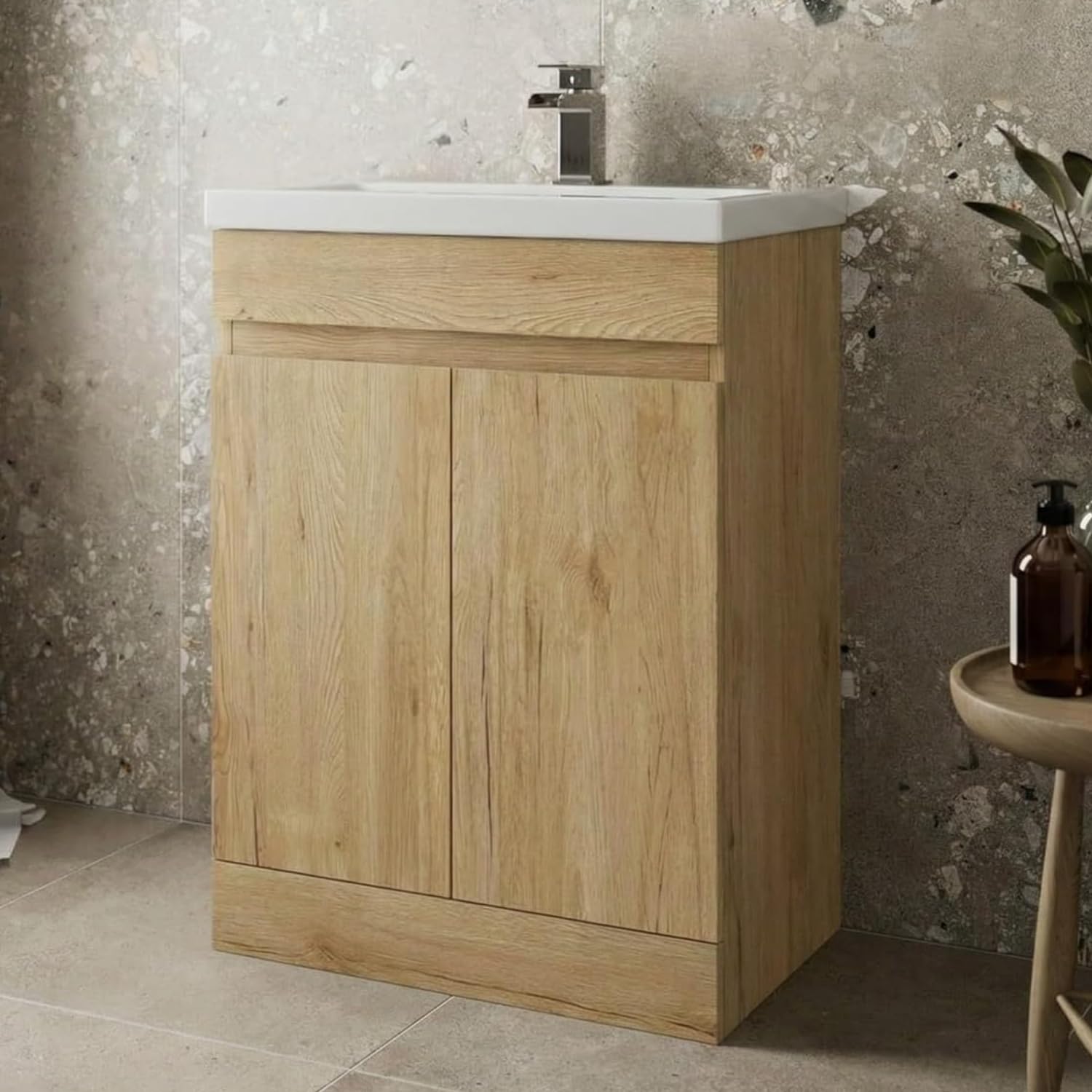 Artis® Centro 600mm Bathroom Vanity Unit Ceramic Basin Sink, Cloakroom Storage Furniture Cabinet
