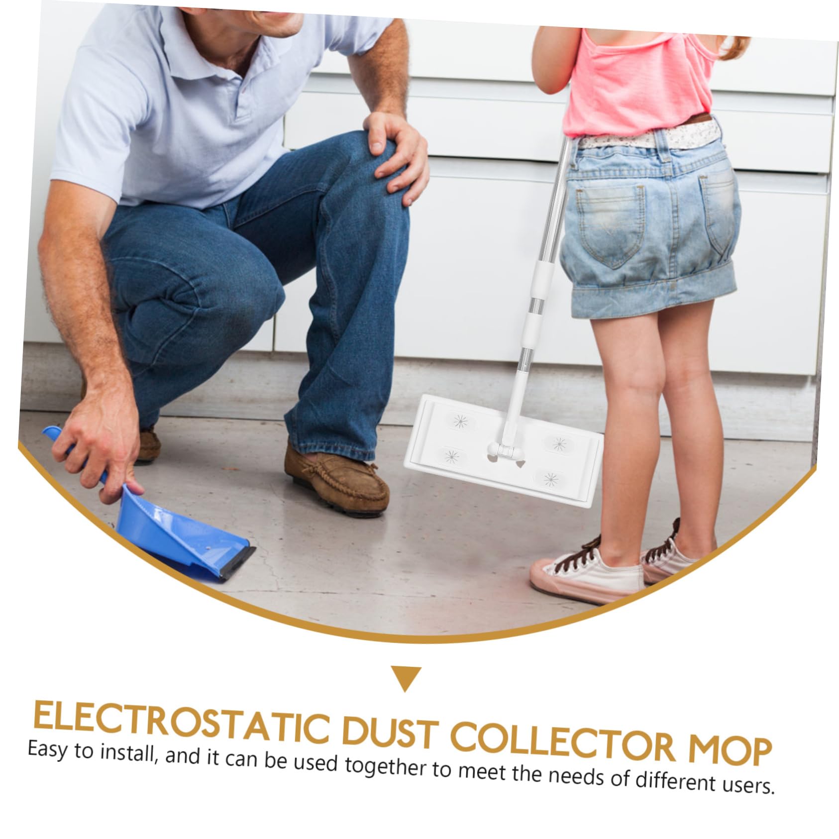 Beaupretty Trapeador Electrostático Colector de Polvo Varilla Telescópica de 3 Secciones , Microfibra Fregona Extensible para Limpieza de Hogar