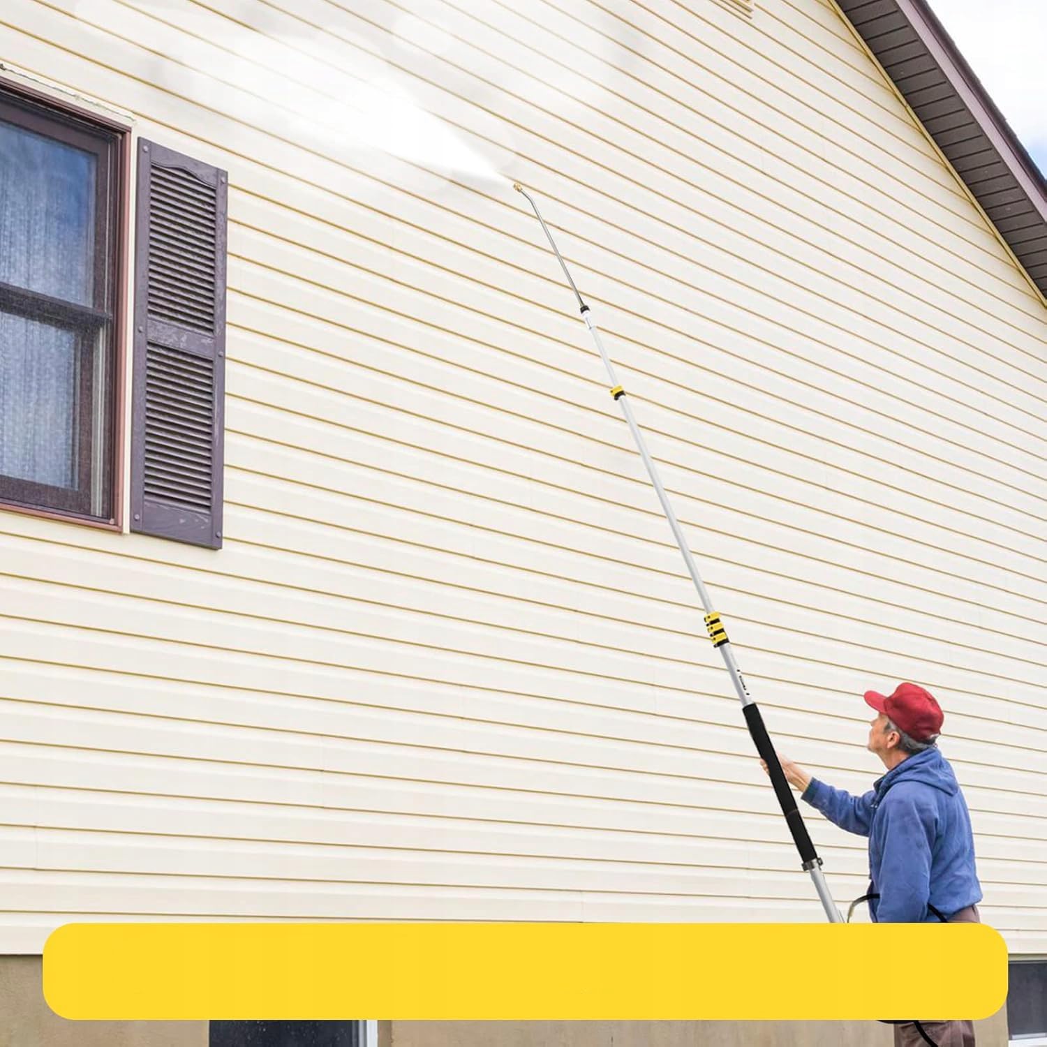 Rosfix PowerReach ProMax Zestaw 6,3 m teleskopowa lanca - lekkie aluminium, 4000 PSI, 7 dysz, szczotka, pasek, do myjki wysokociśnieniowej, akcesoria do czyszczenia na zewnątrz