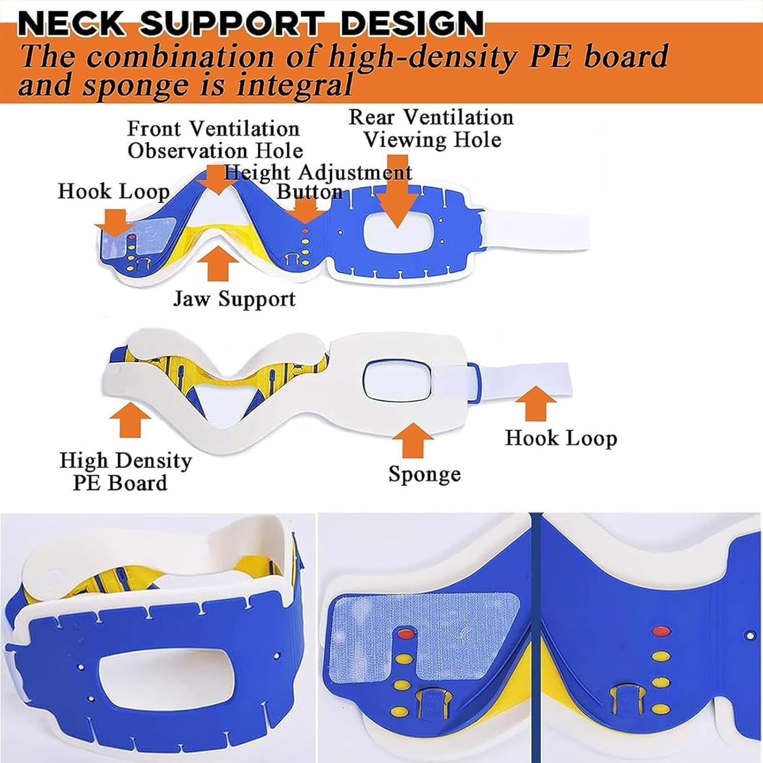 Plastic Rescue Board, Swimming Pool Carrier First Aid Spine Board for Adults with Head Immobilization and Neck Support, Water Rettu Belt System