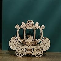 Vista 2 de Rompecabezas 3D de madera en forma de calabaza, kits de modelo de carretilla de calabaza, acertijos mentales y rompecabezas para Navidad/cumpleaños