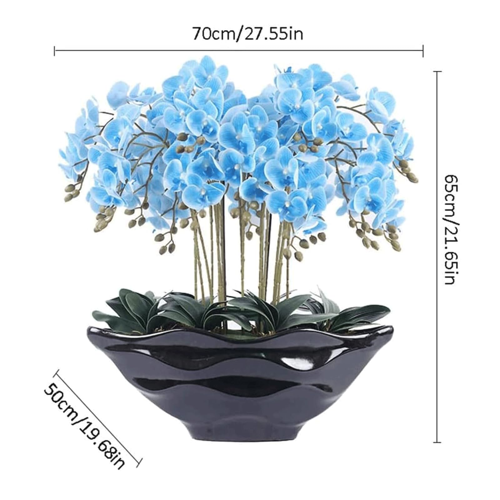 Amazon.co.jp: 人工胡蝶蘭 65cm 造花 花瓶付き 鉢植え フェイク