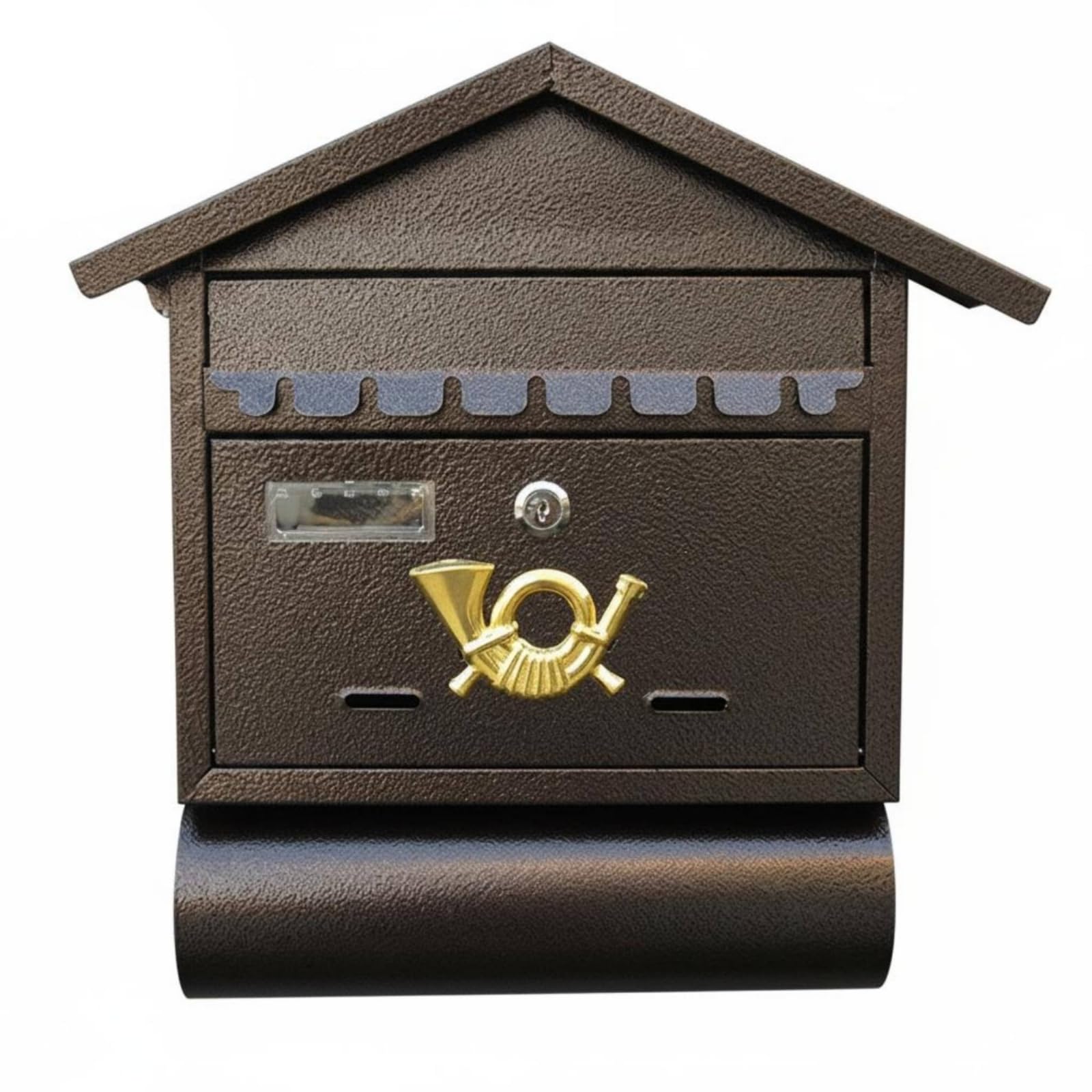 Lockable Wall Mounted Mailbox Secure Wall-Mounted Mailbox Weather-Resistant Metal Mail Box Powder-Coated for Homeowners, Apartment Building, Front Porch, Bronze-image-36