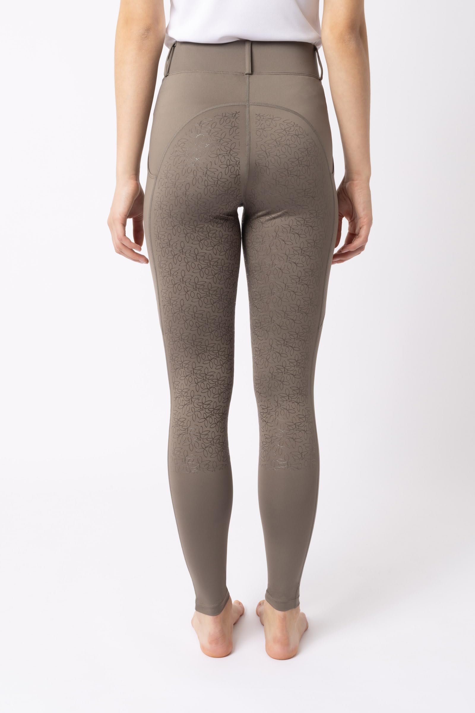 HORZE Damen Reitleggings DEA, Reithose mit Handytasche und Gürtelschlaufen, braun, 36