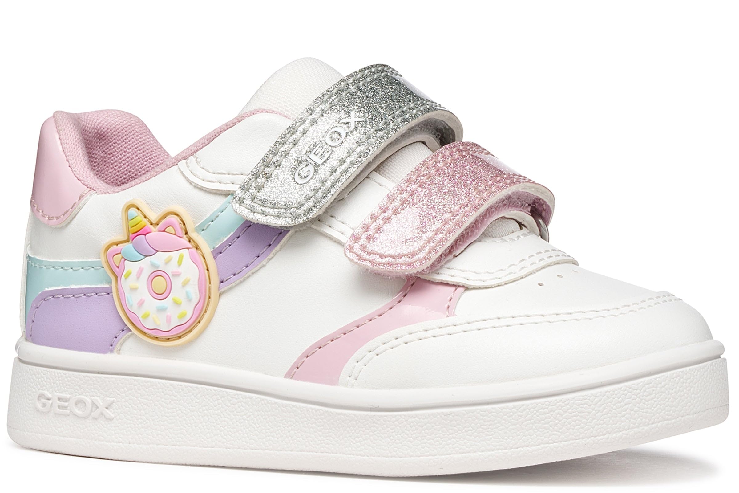 Geox Boy's Eclyper Girl B Sneaker, Optic White Lt Lilac, 7.5 UK Child