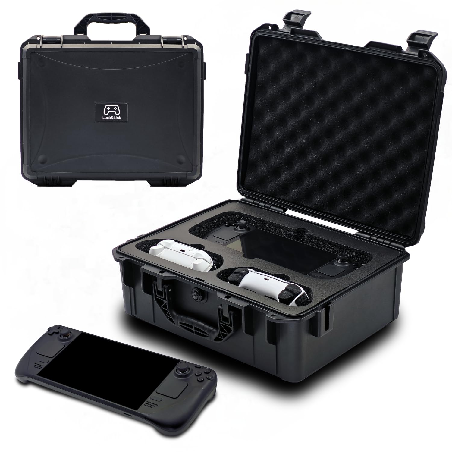 Carrying Bag Case for Steam Deck OLED/LCD, Hard Professional Waterproof Steam Deck Storage Case, Controllers, Small Docking Station& Other Accessories AC Charger Storage,Large Capacity
