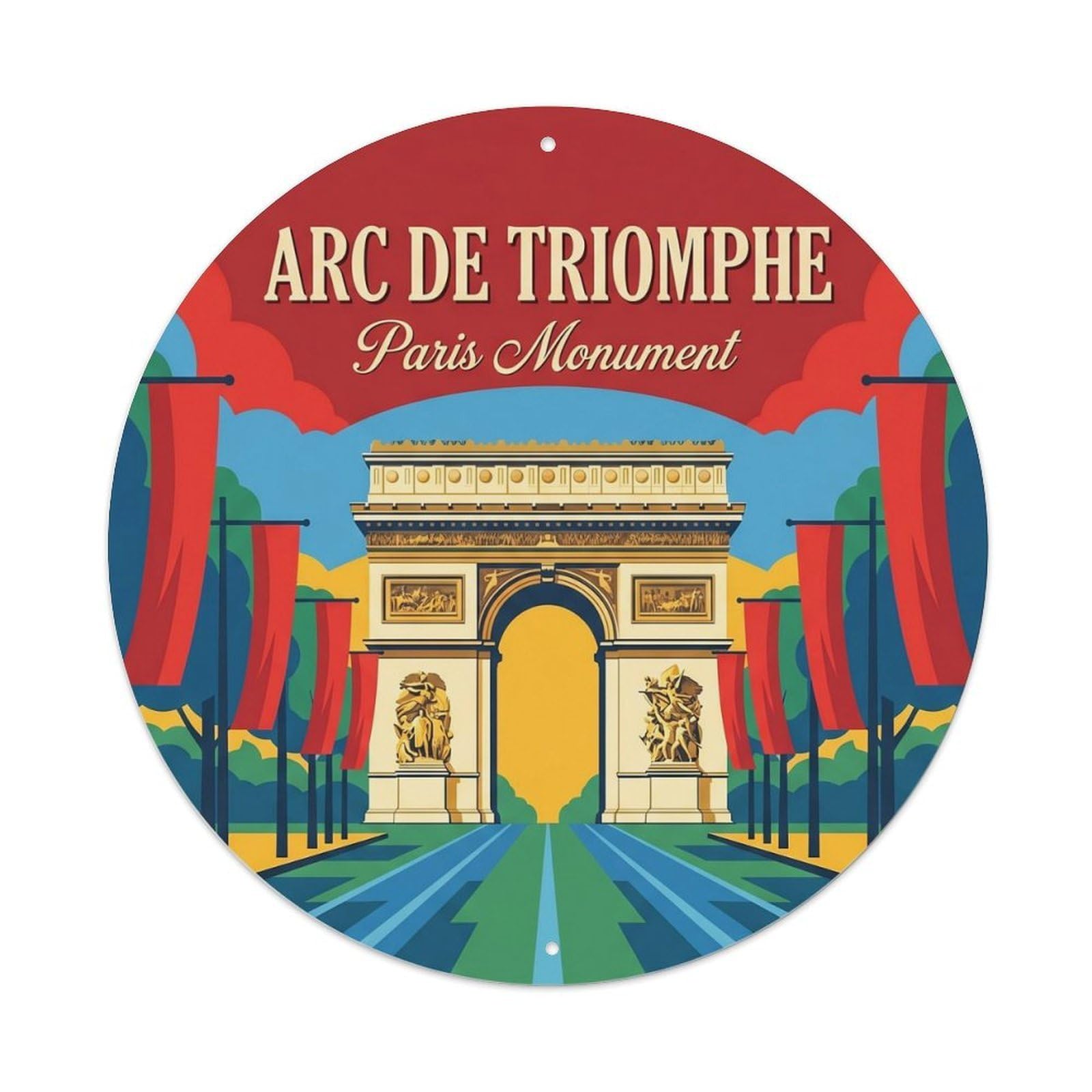 Fqnyr Style Vintage Travel Arc Triomphe France 1 Metal Tin Sign