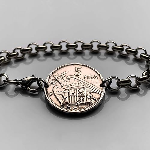 Miniatura 3 de 1957 España España Moneda 5 Pesetas Pulsera Hombre Águila de San Juan Escudo Español Madrid Barcelona Murcia Asturias Cataluña Las Palmas Vigo Gijón