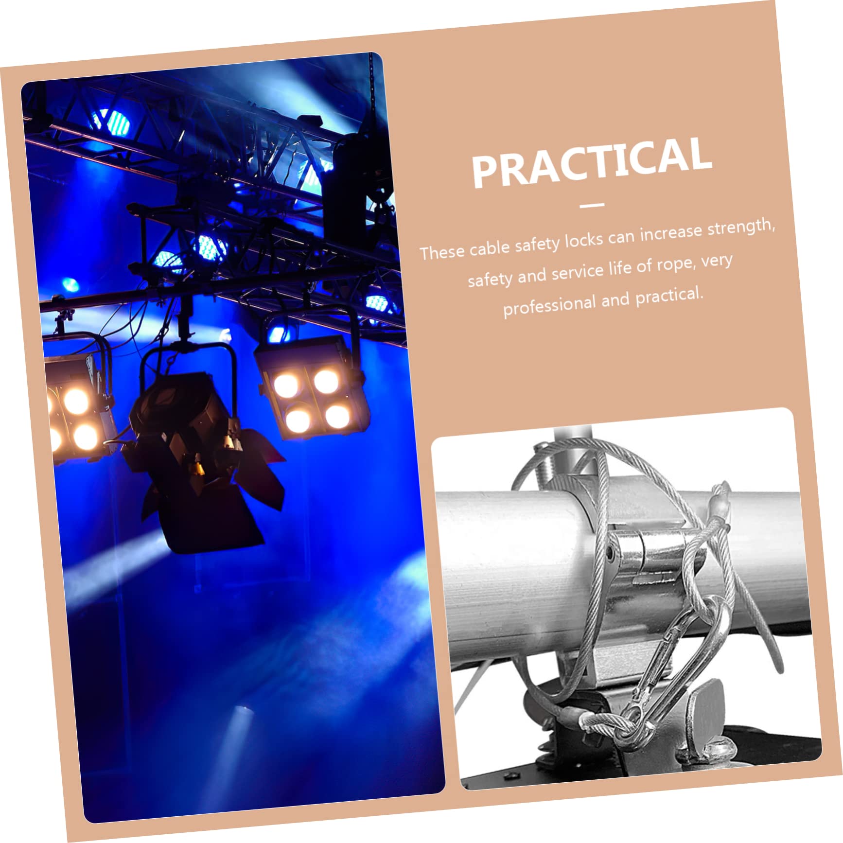 Cabilock Heavy Duty Stainless Steel Cable Lock Braided Safety Ropes for Luggage Lights Plant Lights Tension Wire