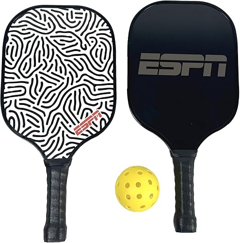 Miniatura 2 de ESPN Juego de pickleball (2 paletas de núcleo, 1 bola) para pickleball en interiores y exteriores, equipo de pickleball
