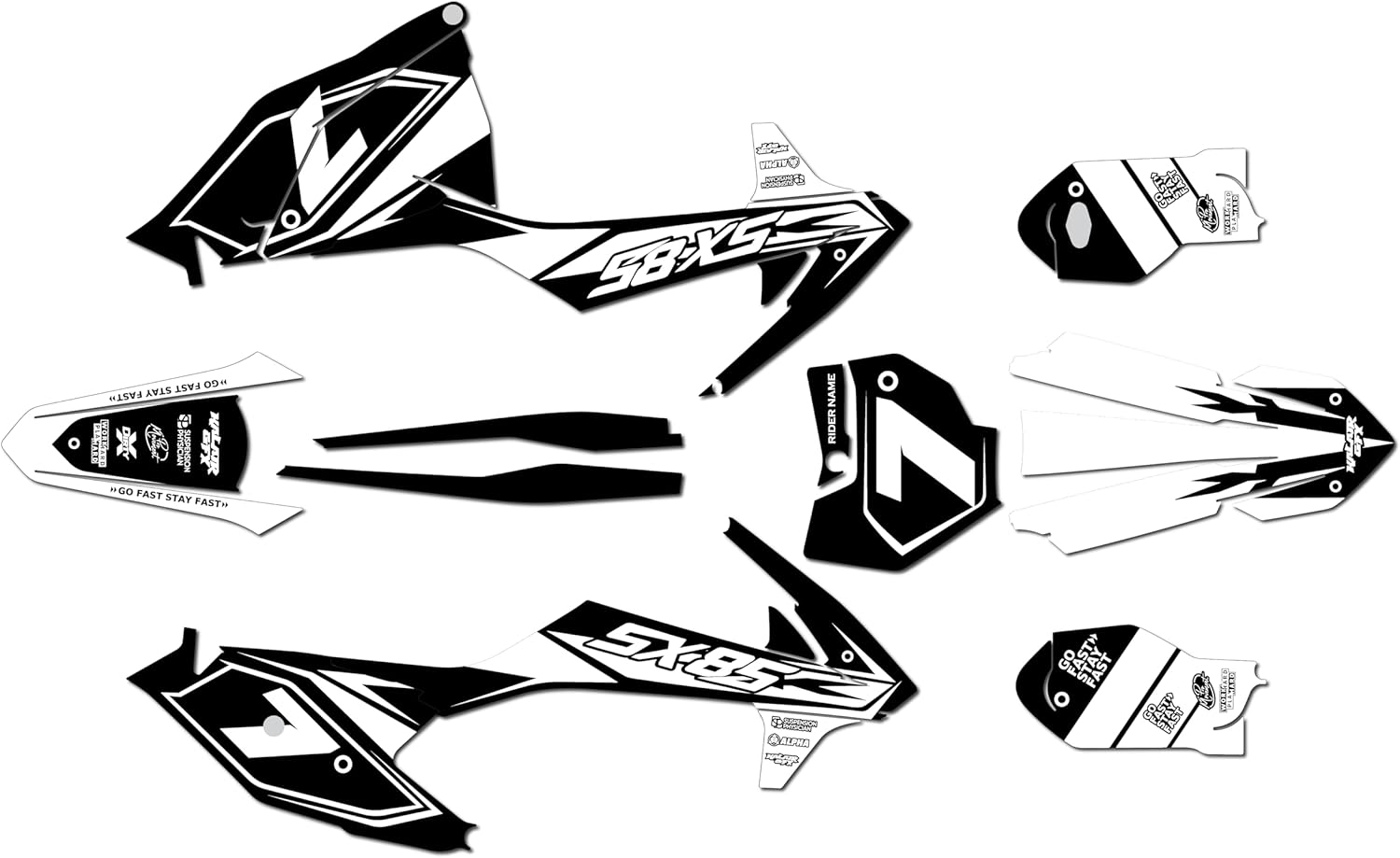 Graphics Kit for KTM 85SX SX85 (2018-2023) BASH Series Magenta-Shift 9 Mil - Easy Go - Dirt Pit Bike Motorcycle Stickers, Dirtbike Racing Automotive Decal Motocross Accessories no-Plastics