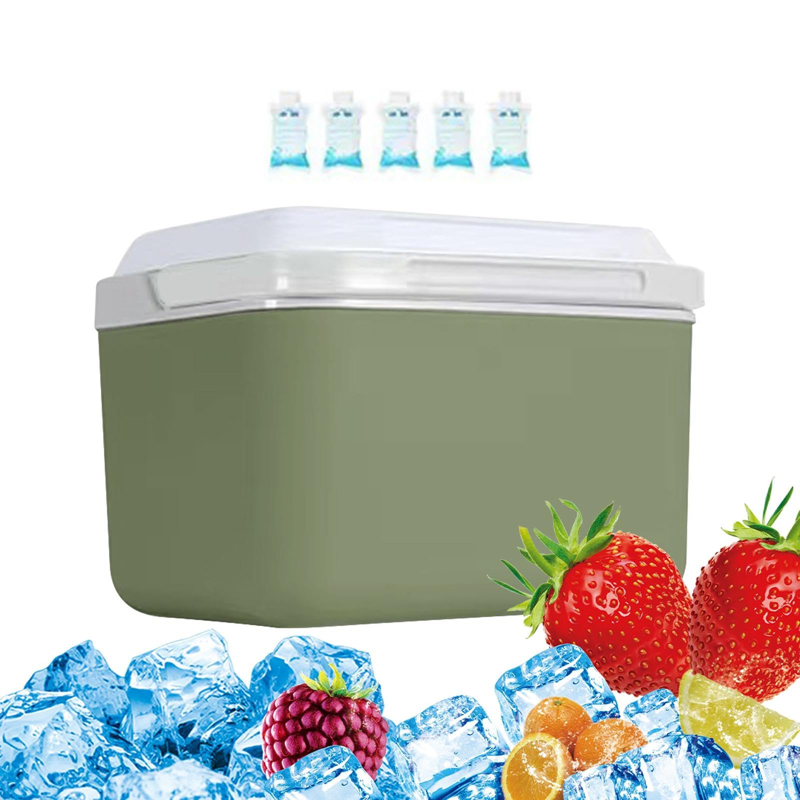 Nevera pequeña de 5 litros, Nevera portátil, Caja de Hielo, Cubo de Hielo, Caja aislada para Alimentos, Nevera para Acampar con Aislamiento de Alimentos, Caja de congelador portátil