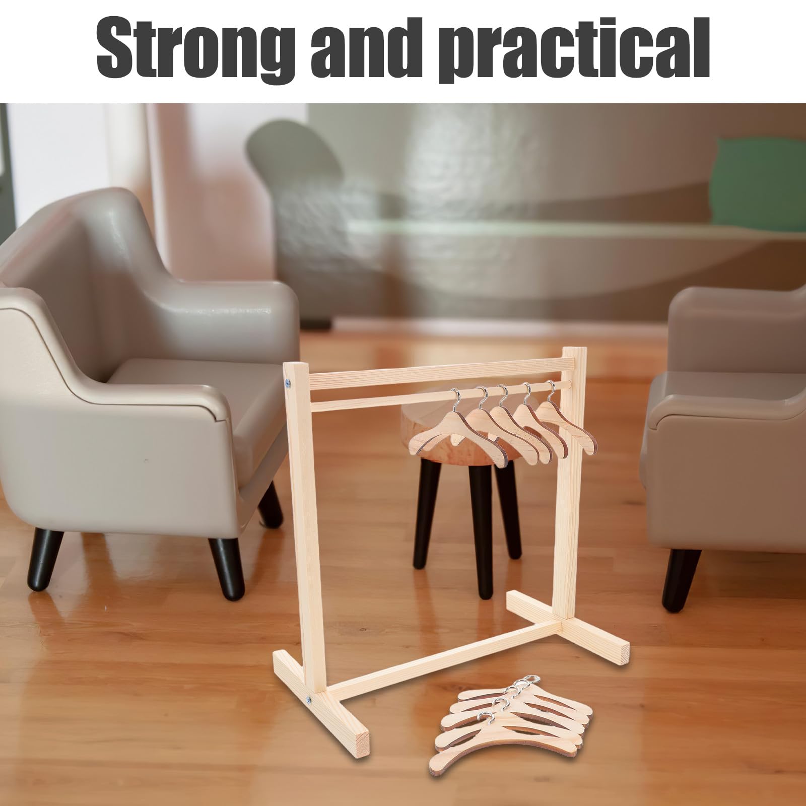 Alasum Grucce in Legno per Collezione e Esposizione Abiti Bambola per Bambole Design Elegante Appendiabiti Miniatura 30cm